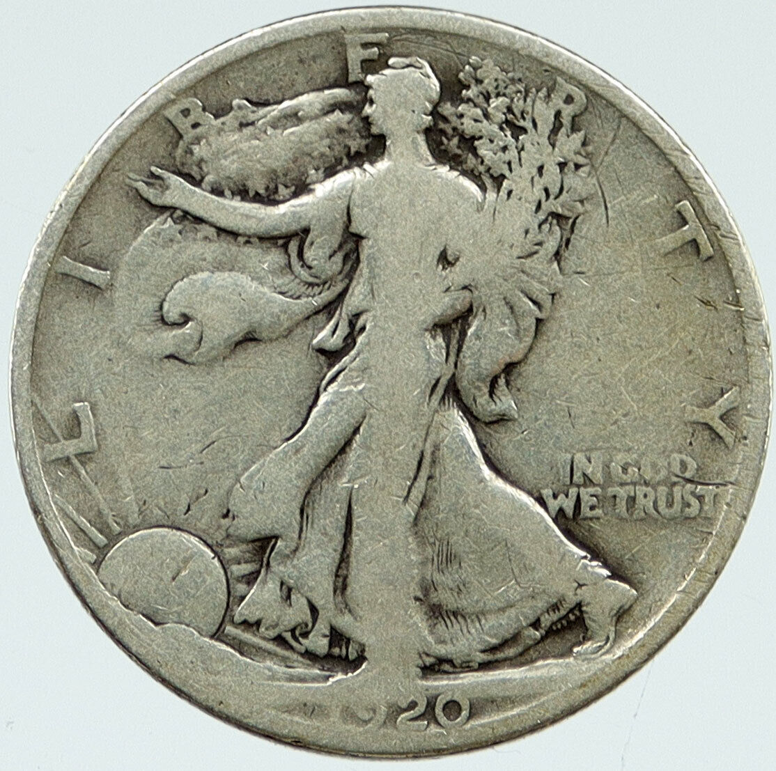 1920 P UNITED STATES US Silver WALKING LIBERTY Half Dollar Coin w EAGLE i117041