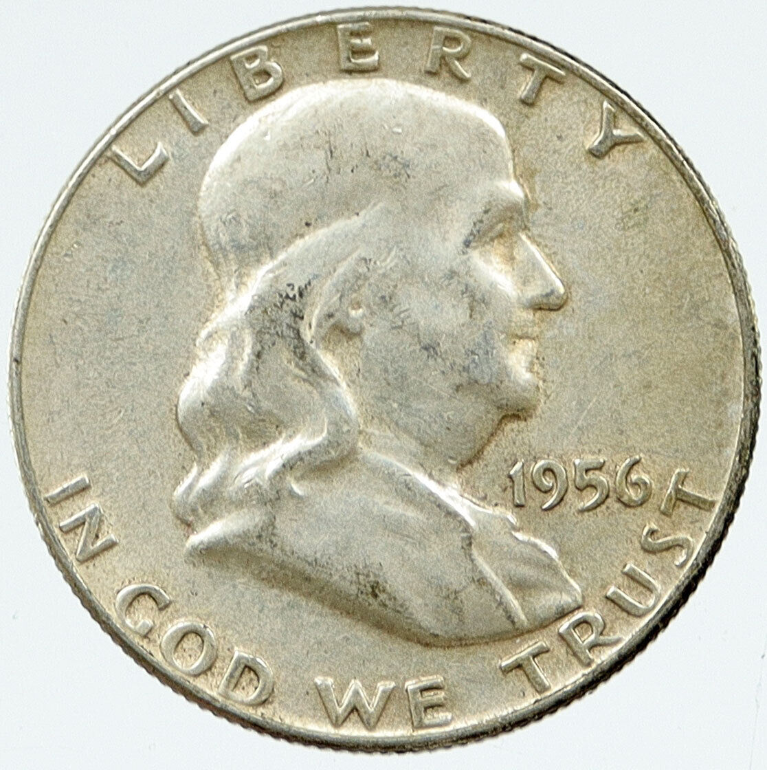 1956 P US Benjamin Franklin VINTAGE Silver Half Dollar Coin LIBERTY BELL i117062