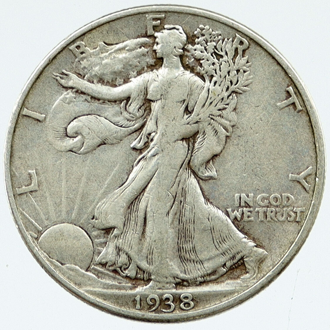 1938 P UNITED STATES US Silver WALKING LIBERTY Half Dollar Coin w EAGLE i117061