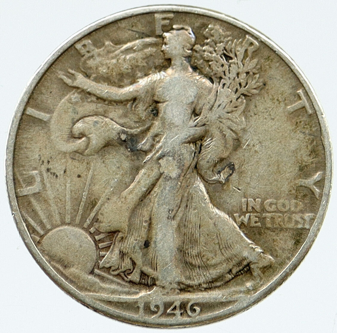 1946 D UNITED STATES US WALKING LIBERTY Silver Half Dollar Coin EAGLE i117082