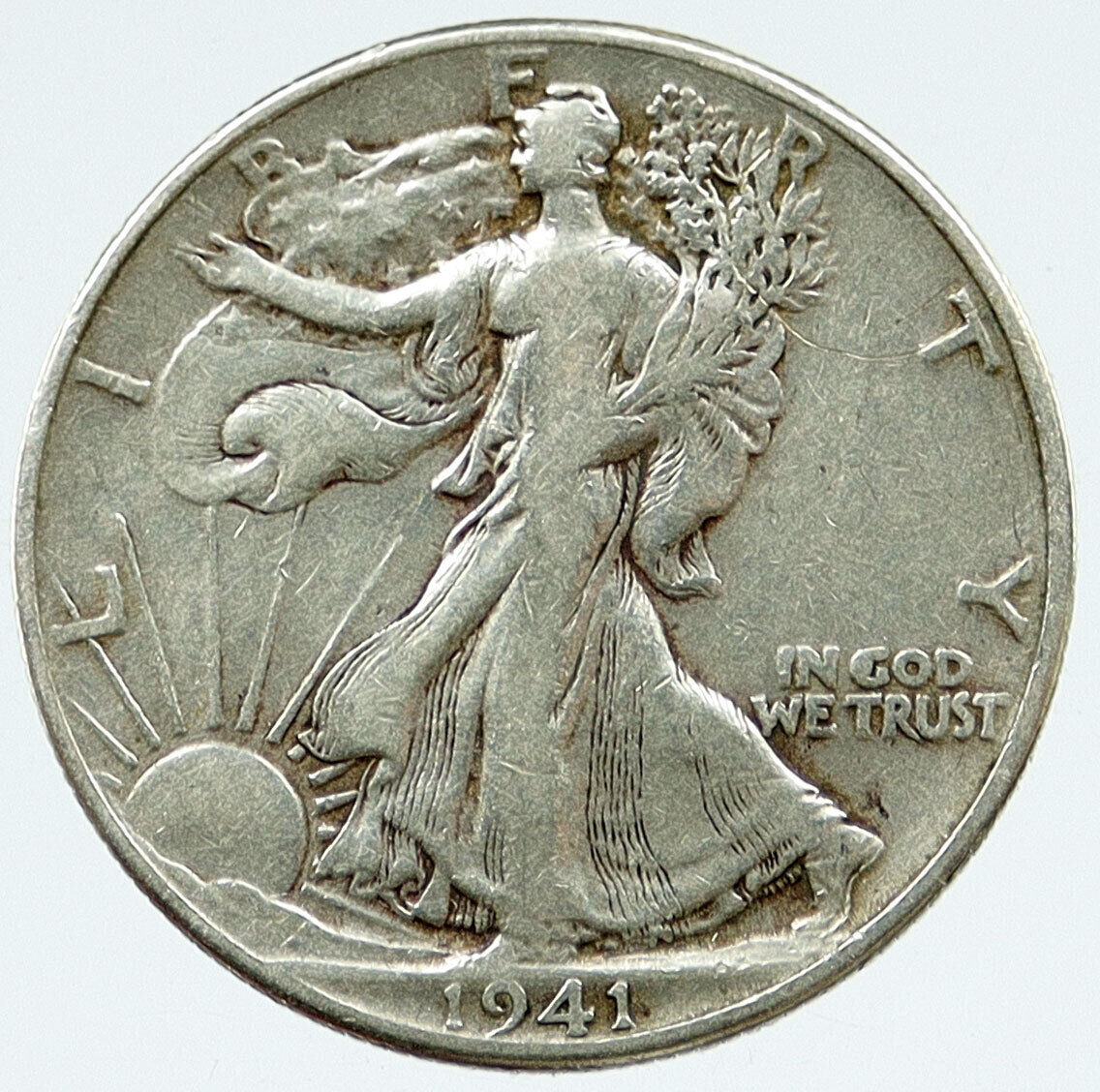 1941 P UNITED STATES US Silver WALKING LIBERTY Half Dollar Coin EAGLE i117106