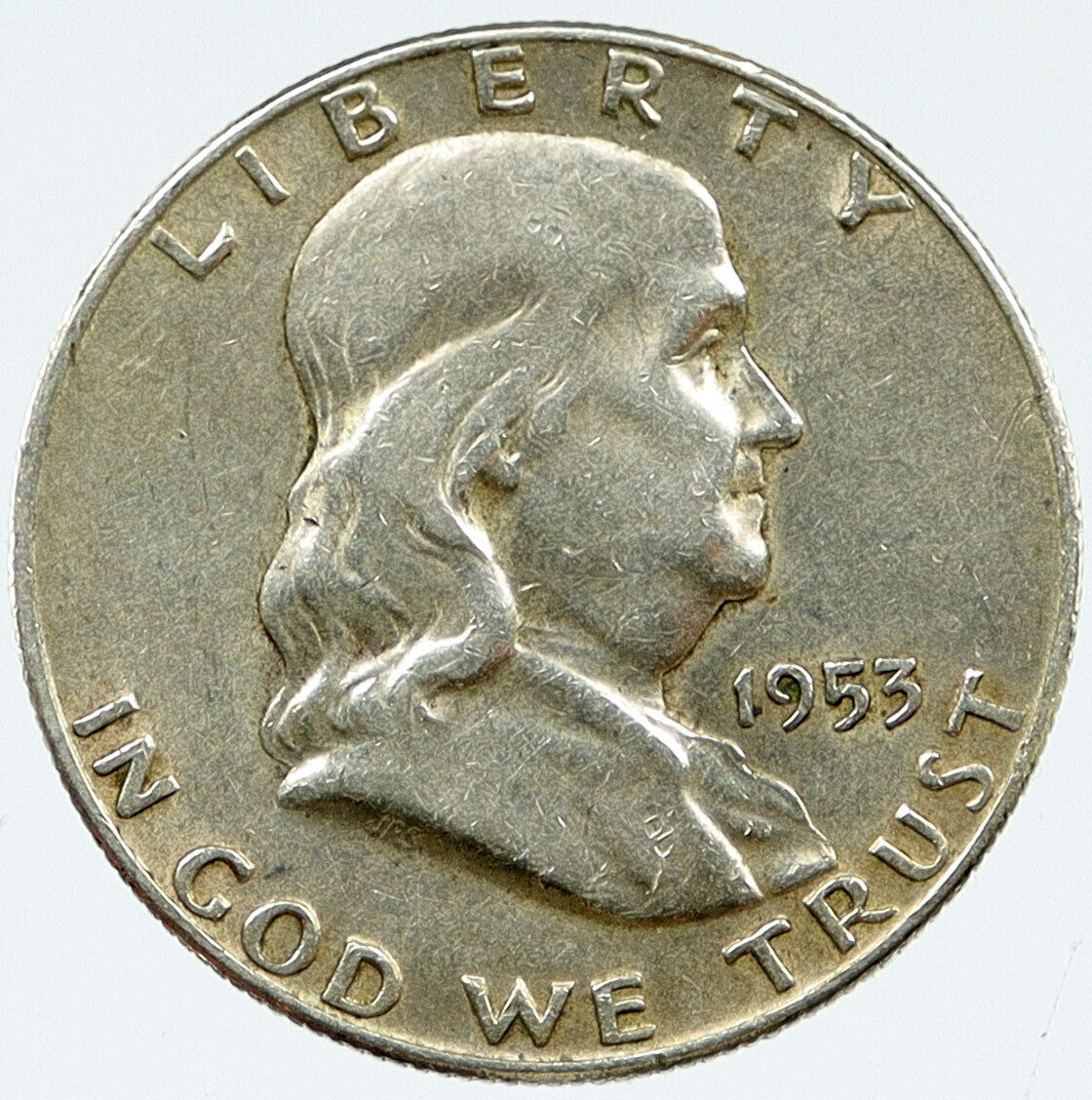 1953 P US Benjamin Franklin VINTAGE Silver Half Dollar Coin LIBERTY BELL i117077