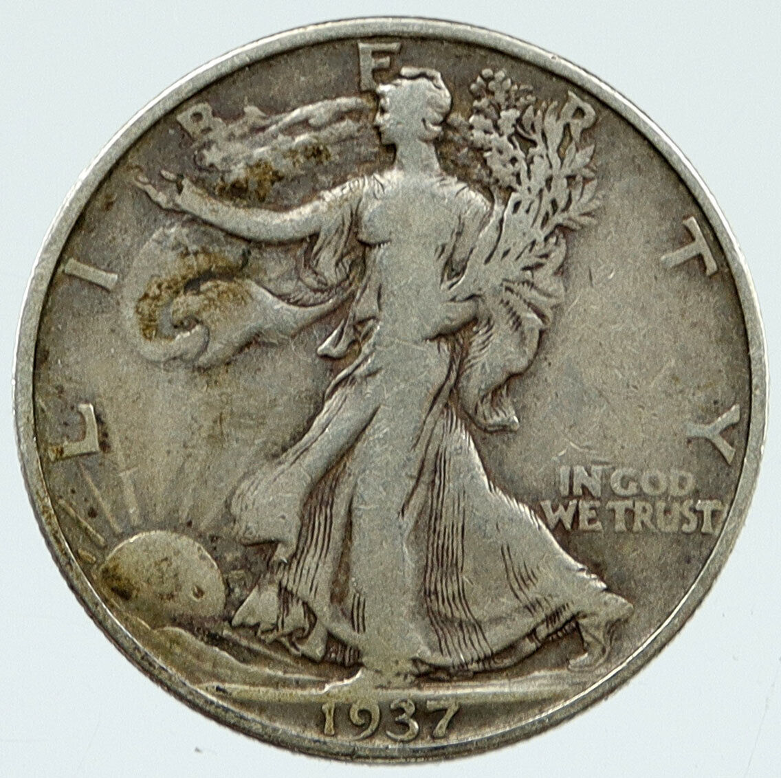 1937 D UNITED STATES US WALKING LIBERTY Silver Half Dollar Coin EAGLE i117100