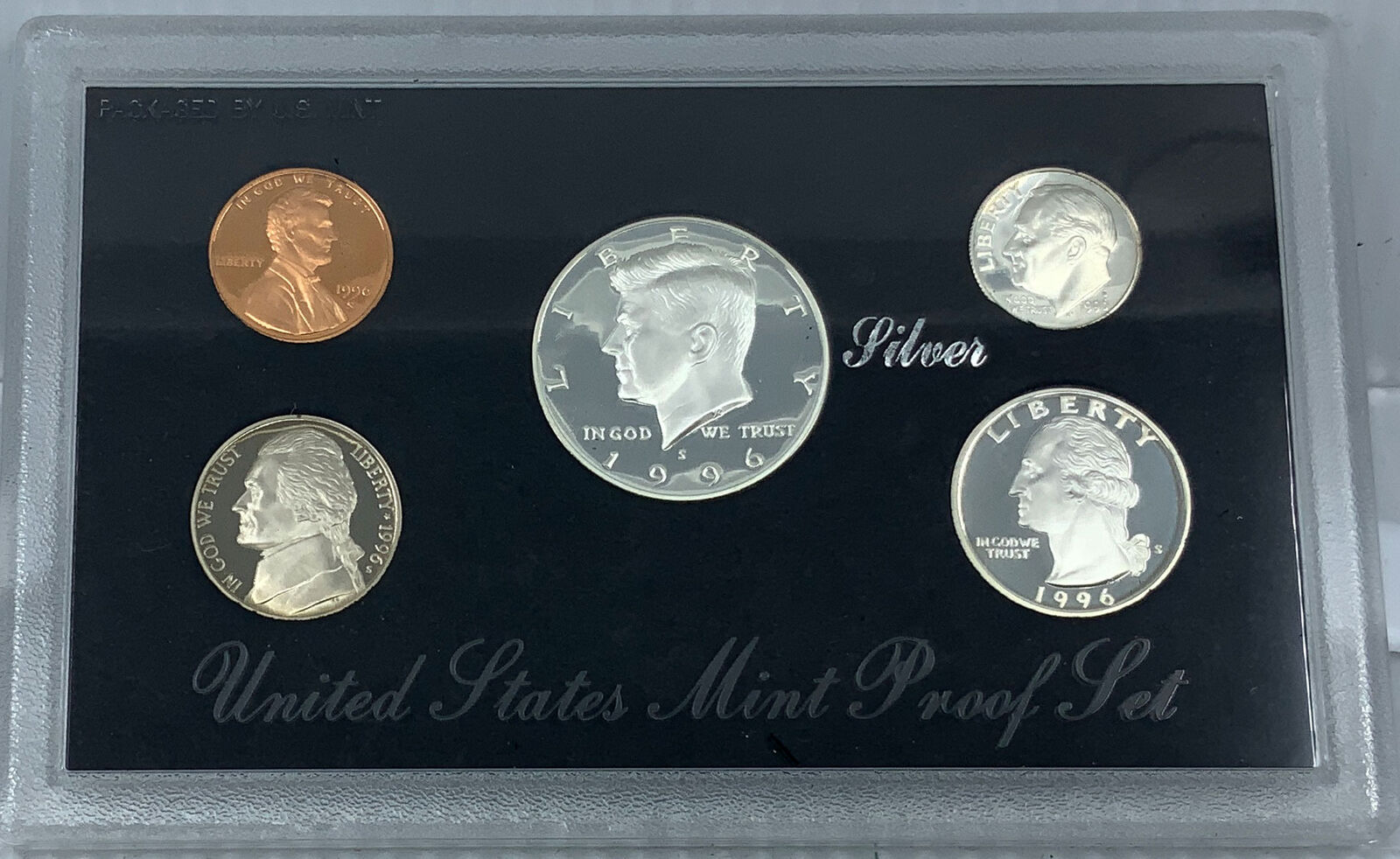 1996S US President JFK Proof Silver Half Dollar Quarter US Coin SET of 5 i114486