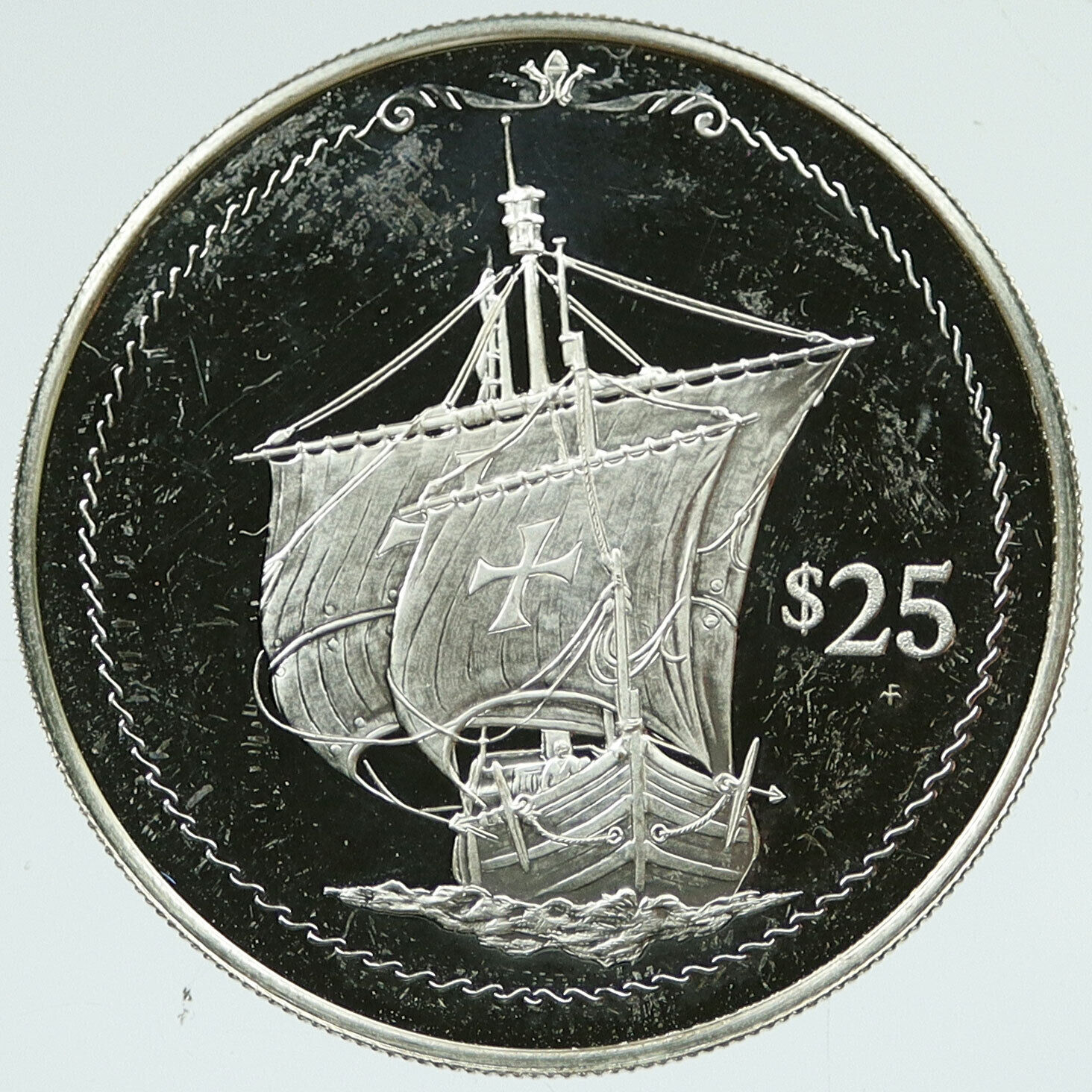 1992 British Virgin Islands COLUMBUS AMERICA SHIP Proof Silver $25 Coin i117009
