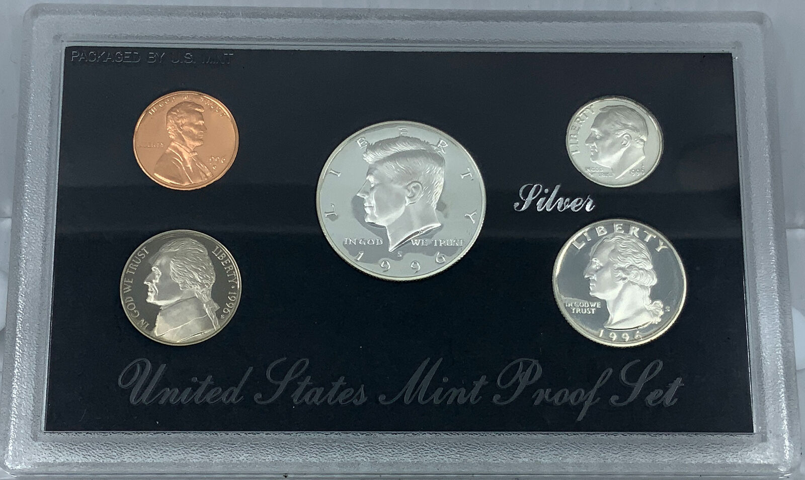 1996S US President JFK Proof Silver Half Dollar Quarter US Coin SET of 5 i114480