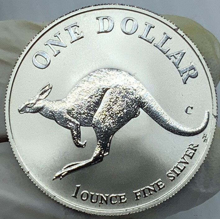 1998 AUSTRALIA Queen Elizabeth II Kangaroo Proof Silver 1 OZ Dollar Coin i116503