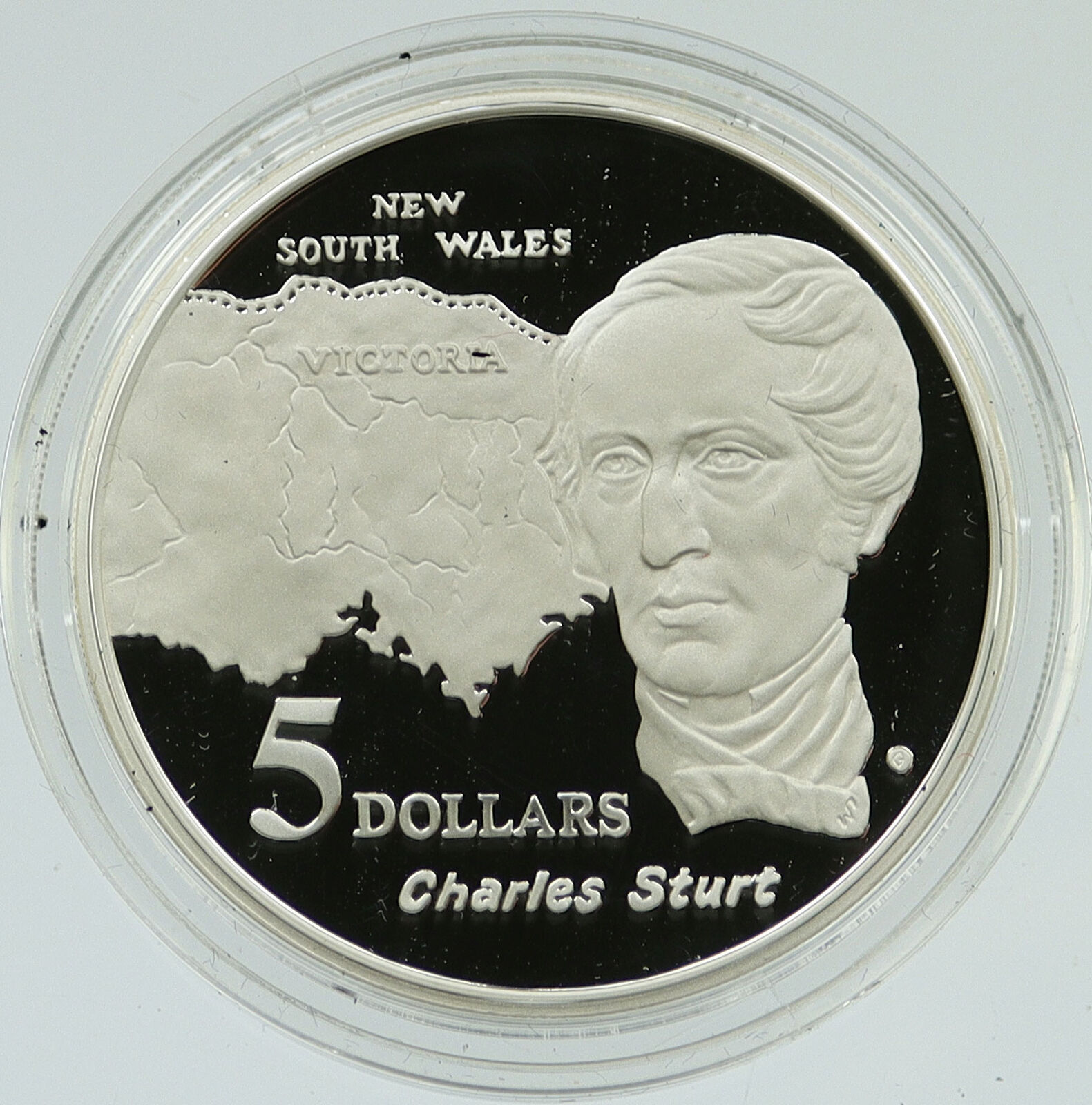 1994 AUSTRALIA UK Elizabeth II Charles Sturt OLD Proof Silver $5 Coin i116589