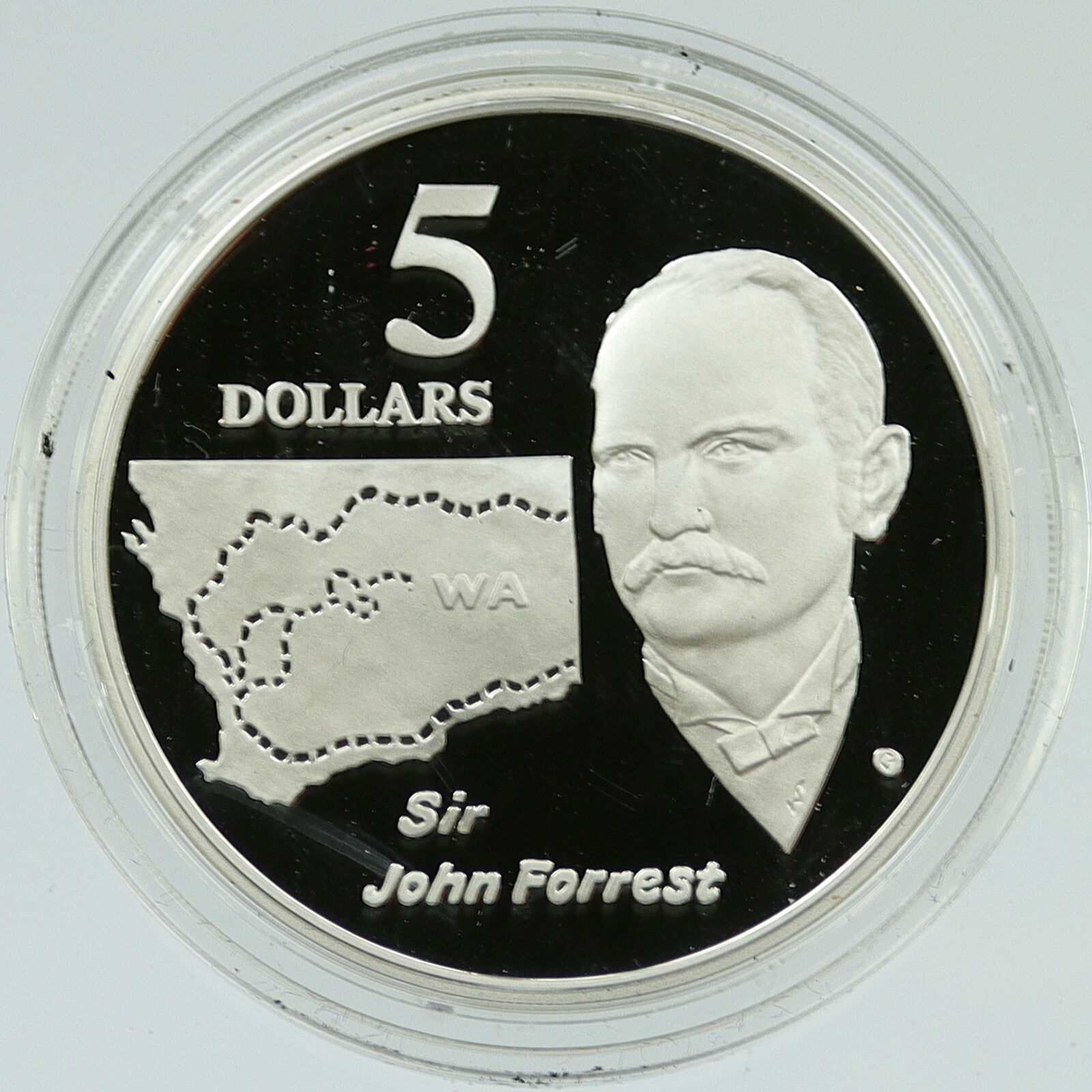 1994 AUSTRALIA UK Elizabeth II Sir John Forrest OLD Proof Silver $5 Coin i116588