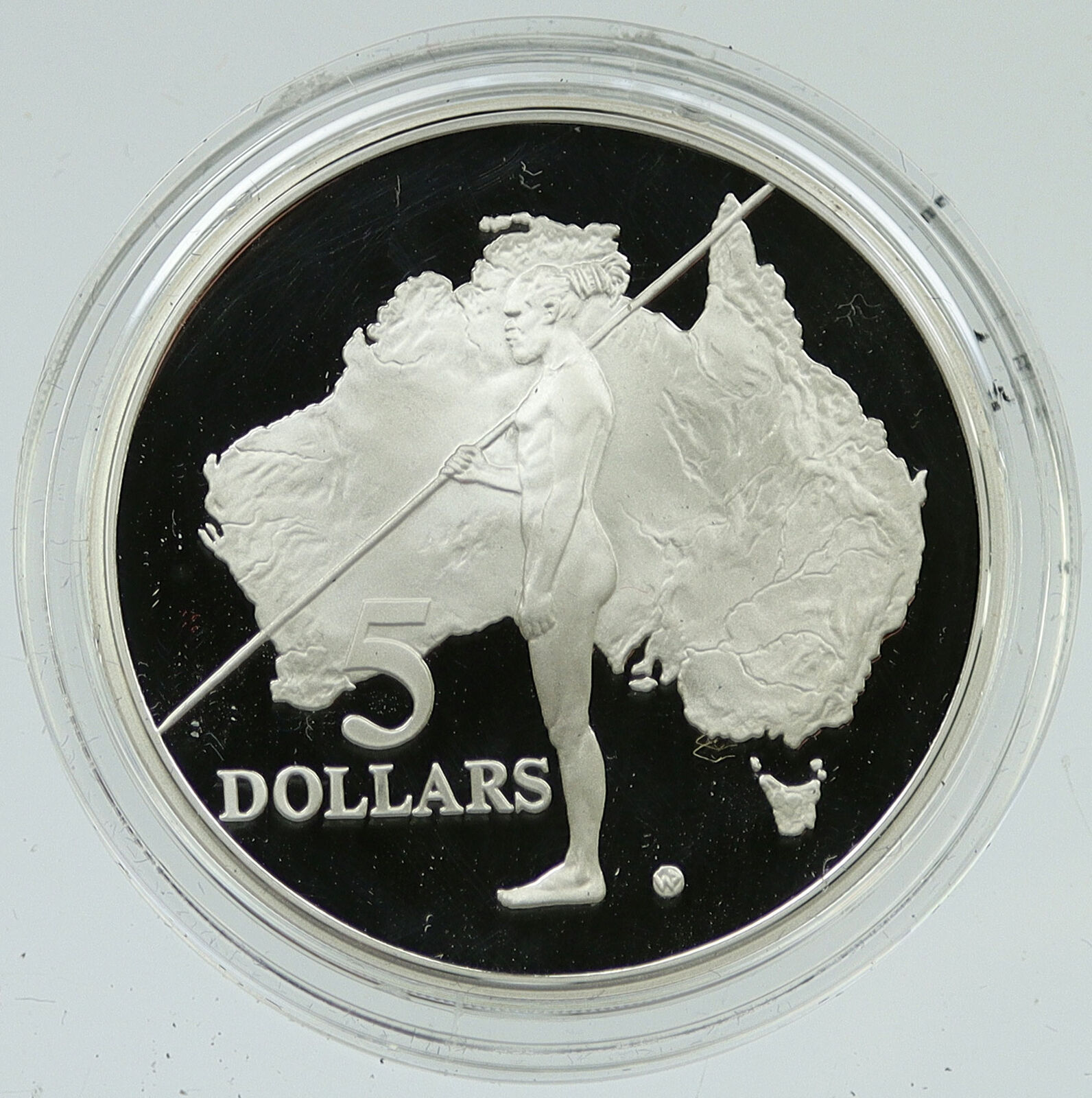 1993 AUSTRALIA UK Aboriginal Native Exploration OLD Proof Silver $5 Coin i116594
