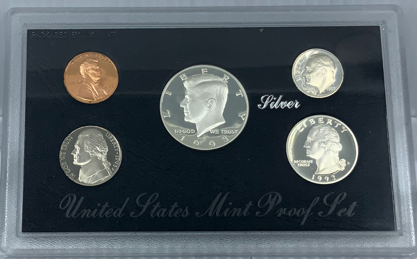 1993S US President JFK Proof Silver Half Dollar Quarter US Coin SET of 5 i114479