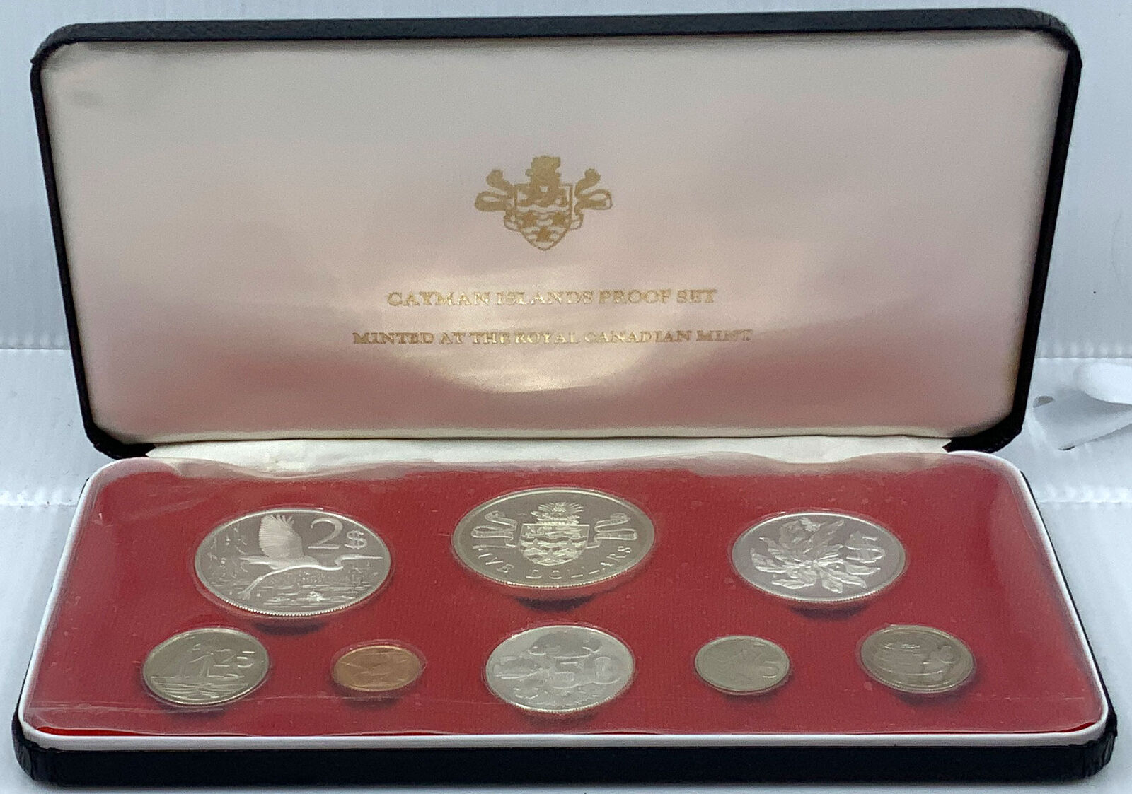 1974 CAYMAN ISLANDS Queen Elizabeth II Proof Set of 8 Coins 3 are Silver i116941