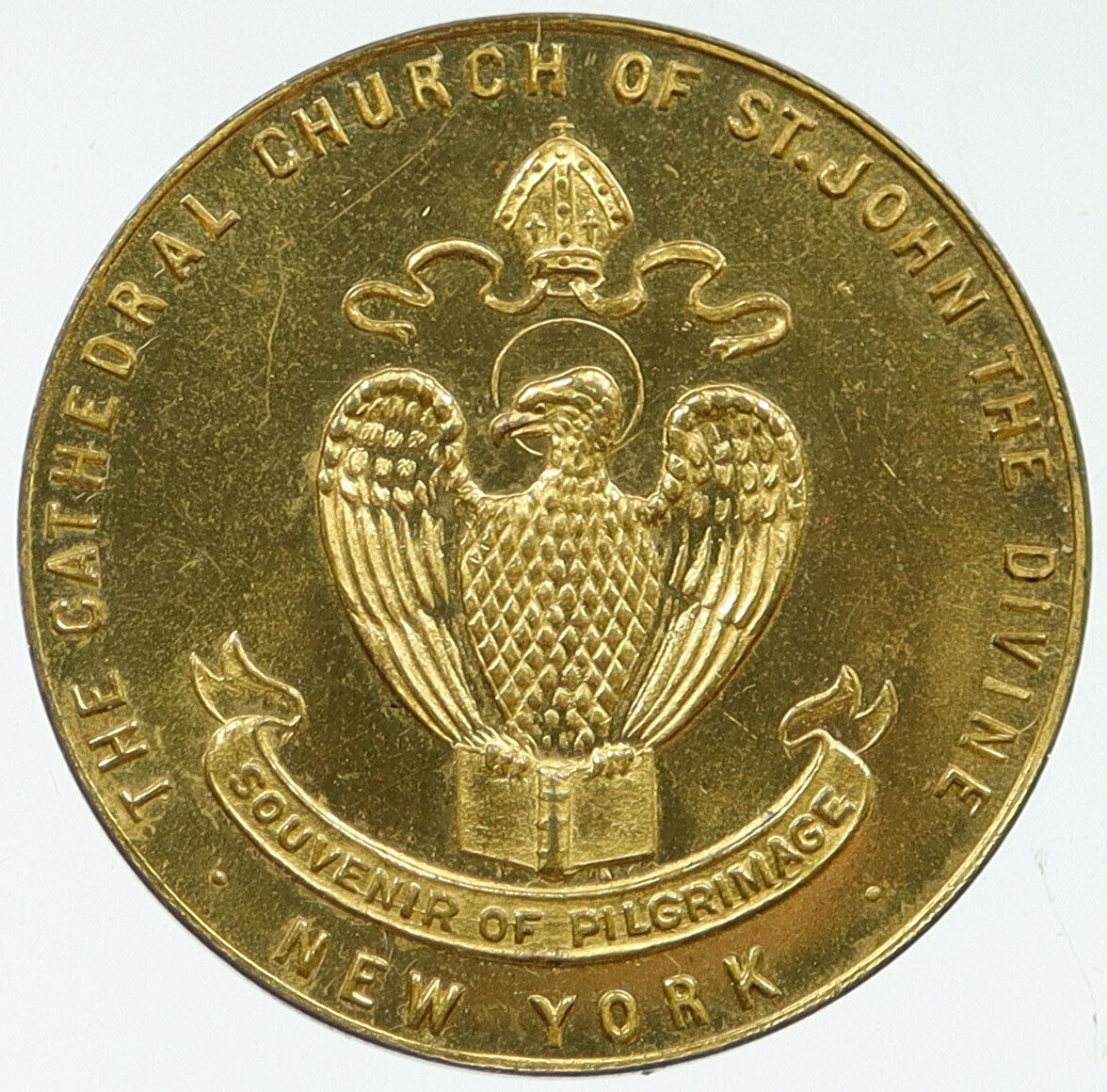 1930's USA US Cathedral Church St John Divine NYC Pilgrimage OLD Medal i116958