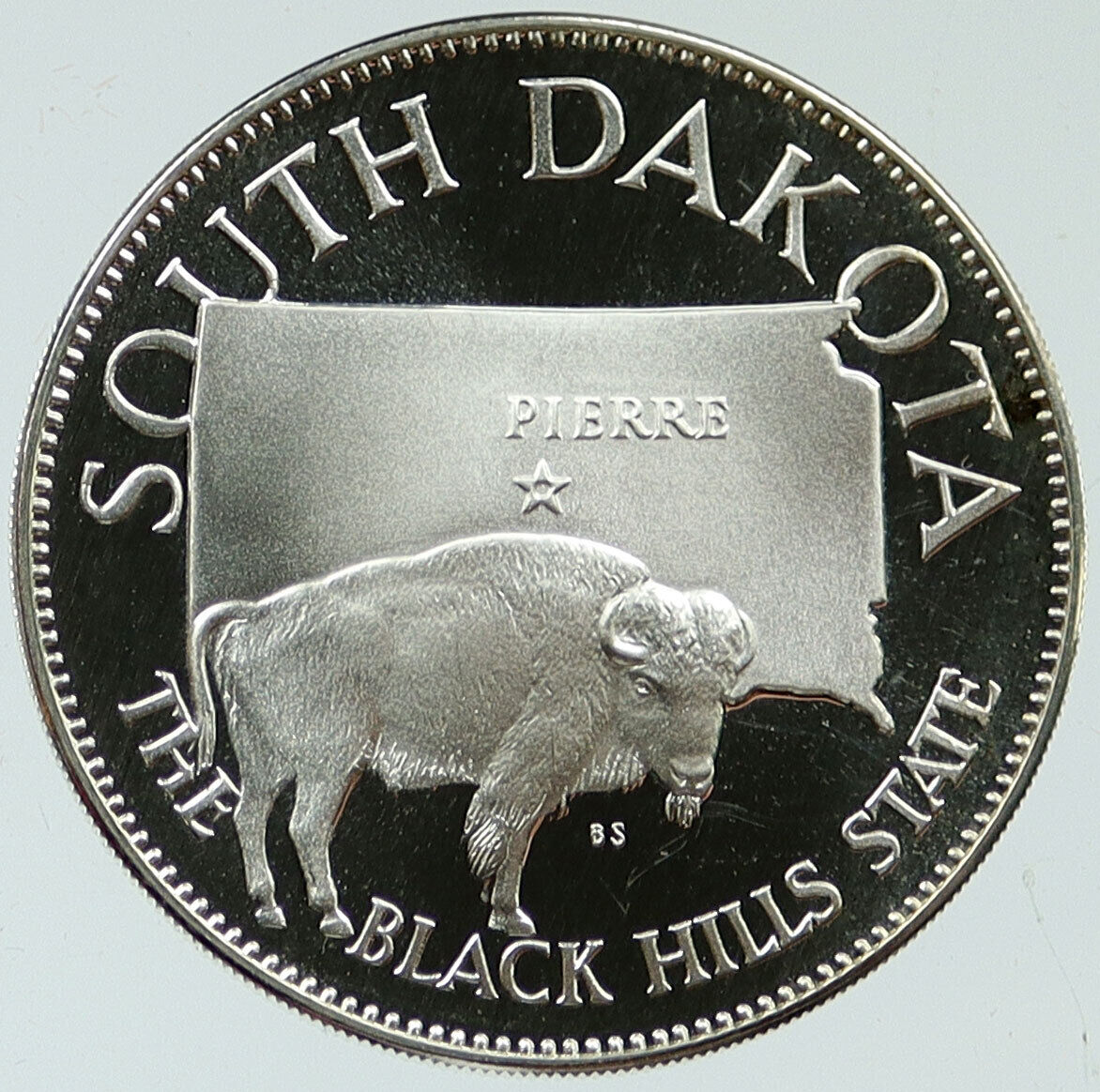 1969 US USA - STATES OF THE UNION South Dakota FM Old Proof Silver Medal i116946