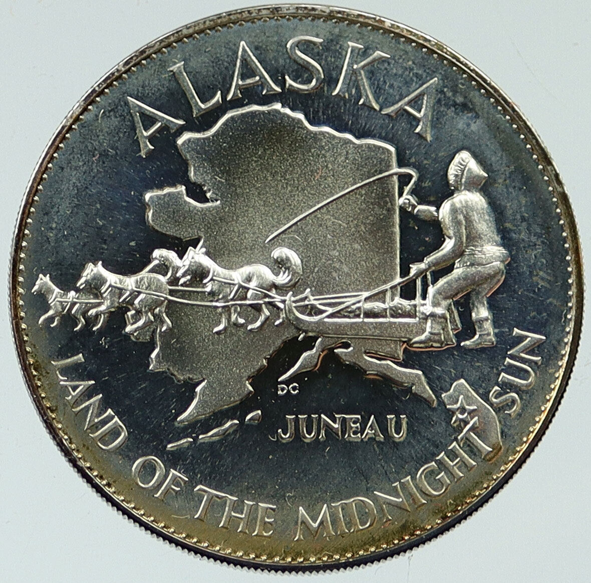 1969 US USA - STATES OF THE UNION Alaska FM Vintage Proof Silver Medal i116947