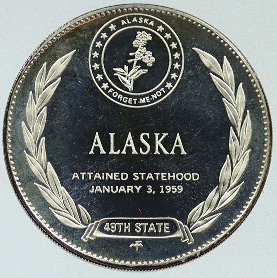 1969 US USA - STATES OF THE UNION Alaska FM Vintage Proof Silver Medal i116947