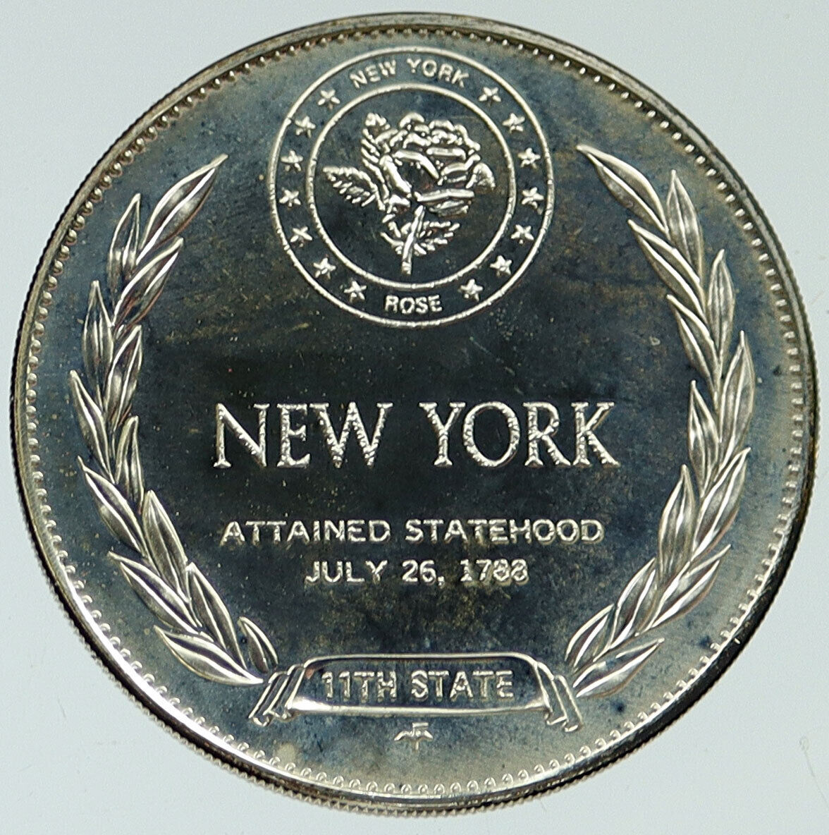 1969 US USA - STATES OF THE UNION New York FM Vintage Proof Silver Medal i116913