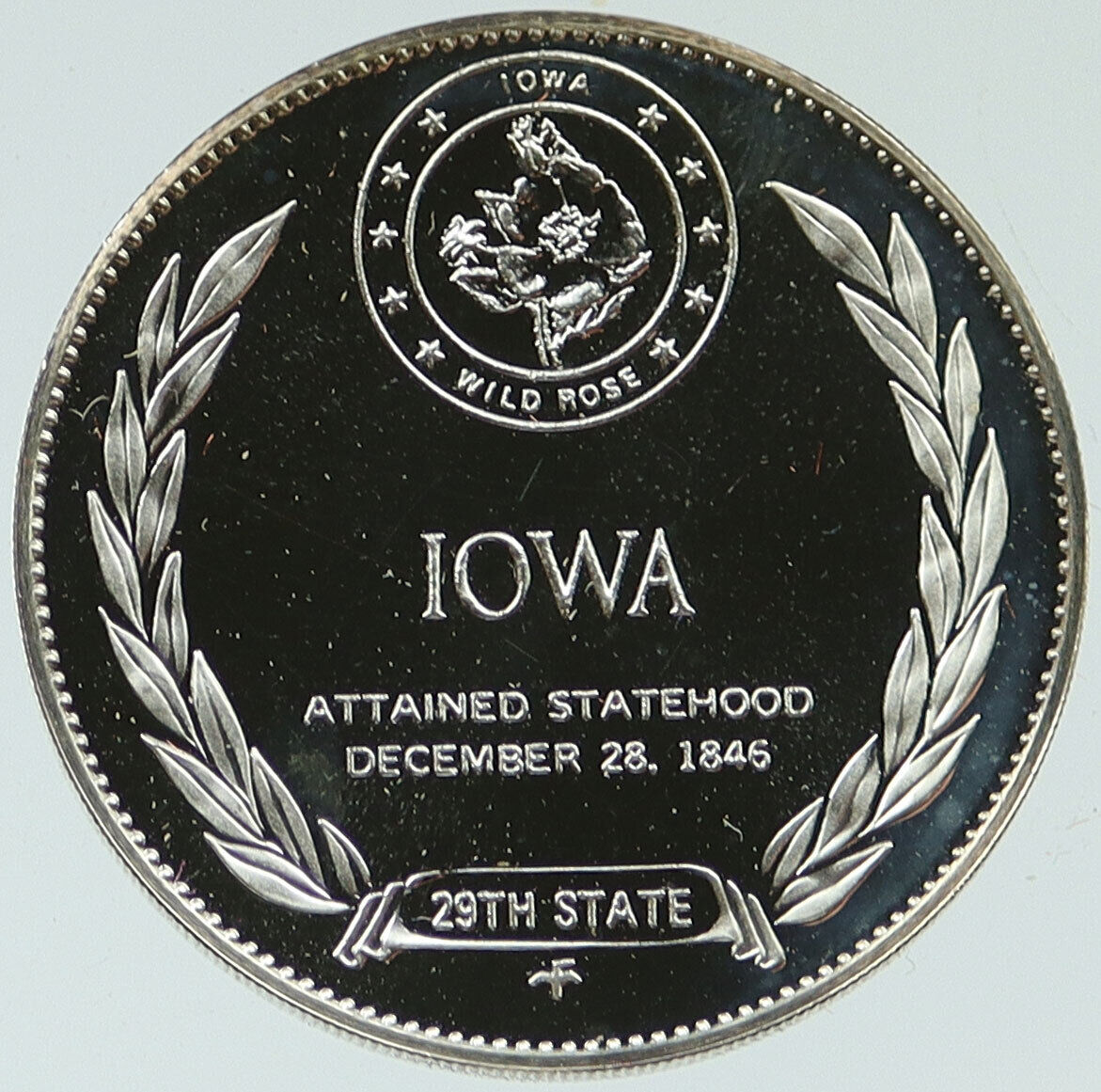 1969 US USA - STATES OF THE UNION Iowa FM OLD Vintage Proof Silver Medal i116949