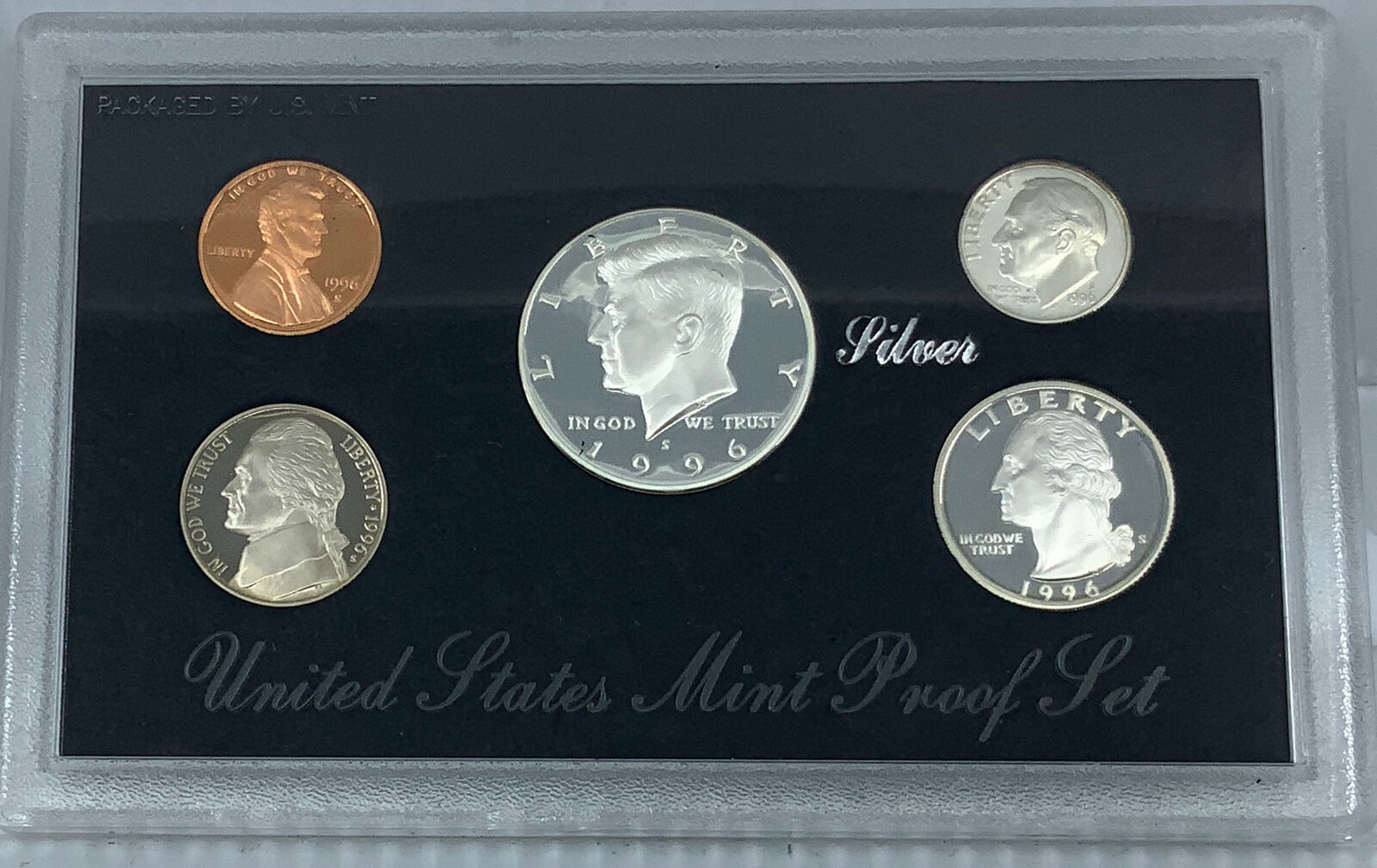 1996S US President JFK Proof Silver Half Dollar Quarter US Coin SET of 5 i114481