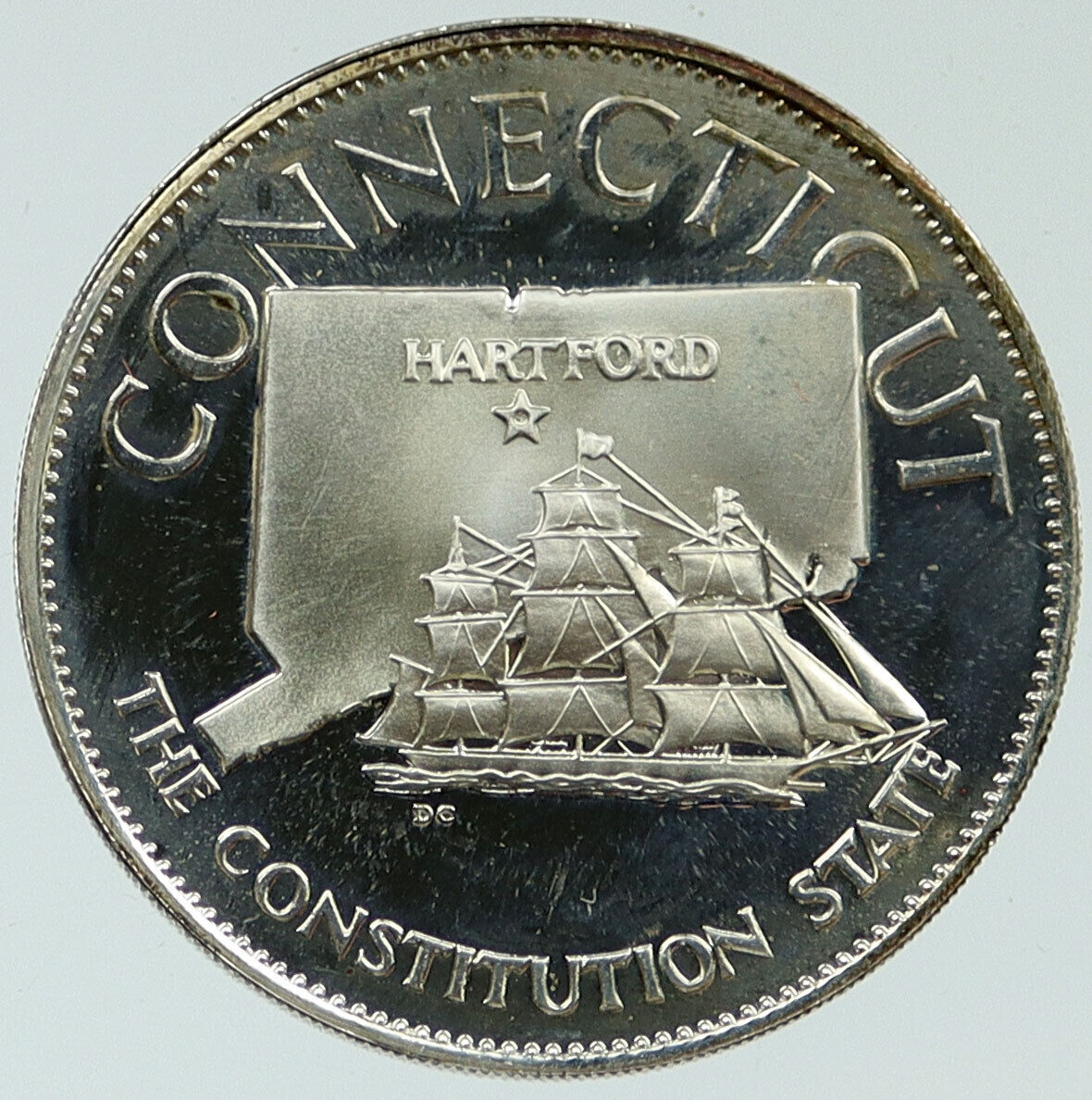 1969 US USA - STATES OF THE UNION Connecticutt FM Old Proof Silver Medal i116924