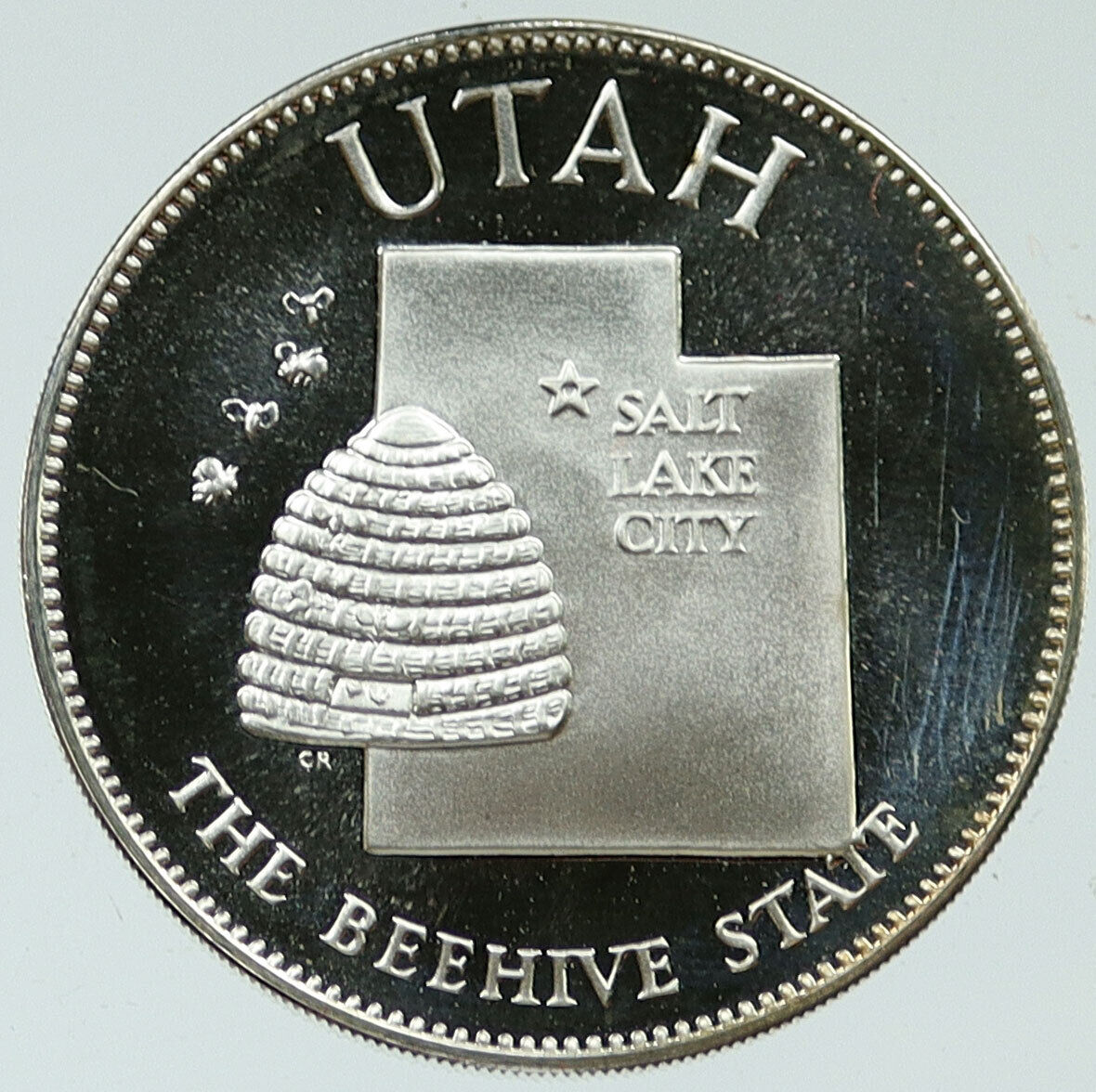 1969 US USA - STATES OF THE UNION Utah FM Old Vintage Proof Silver Medal i116916