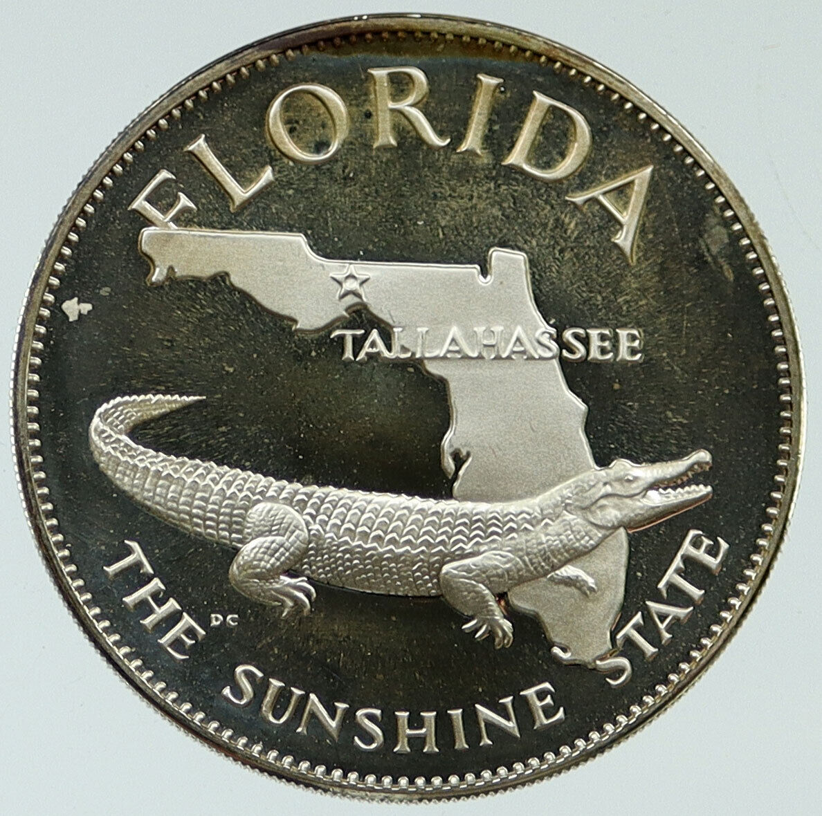 1969 US USA - STATES OF THE UNION Florida FM Vintage Proof Silver Medal i116925