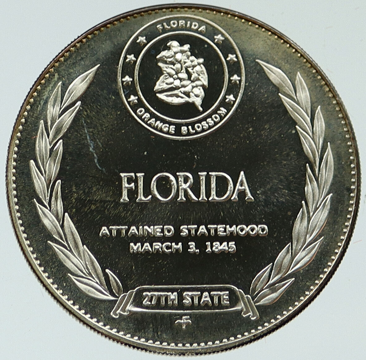 1969 US USA - STATES OF THE UNION Florida FM Vintage Proof Silver Medal i116925