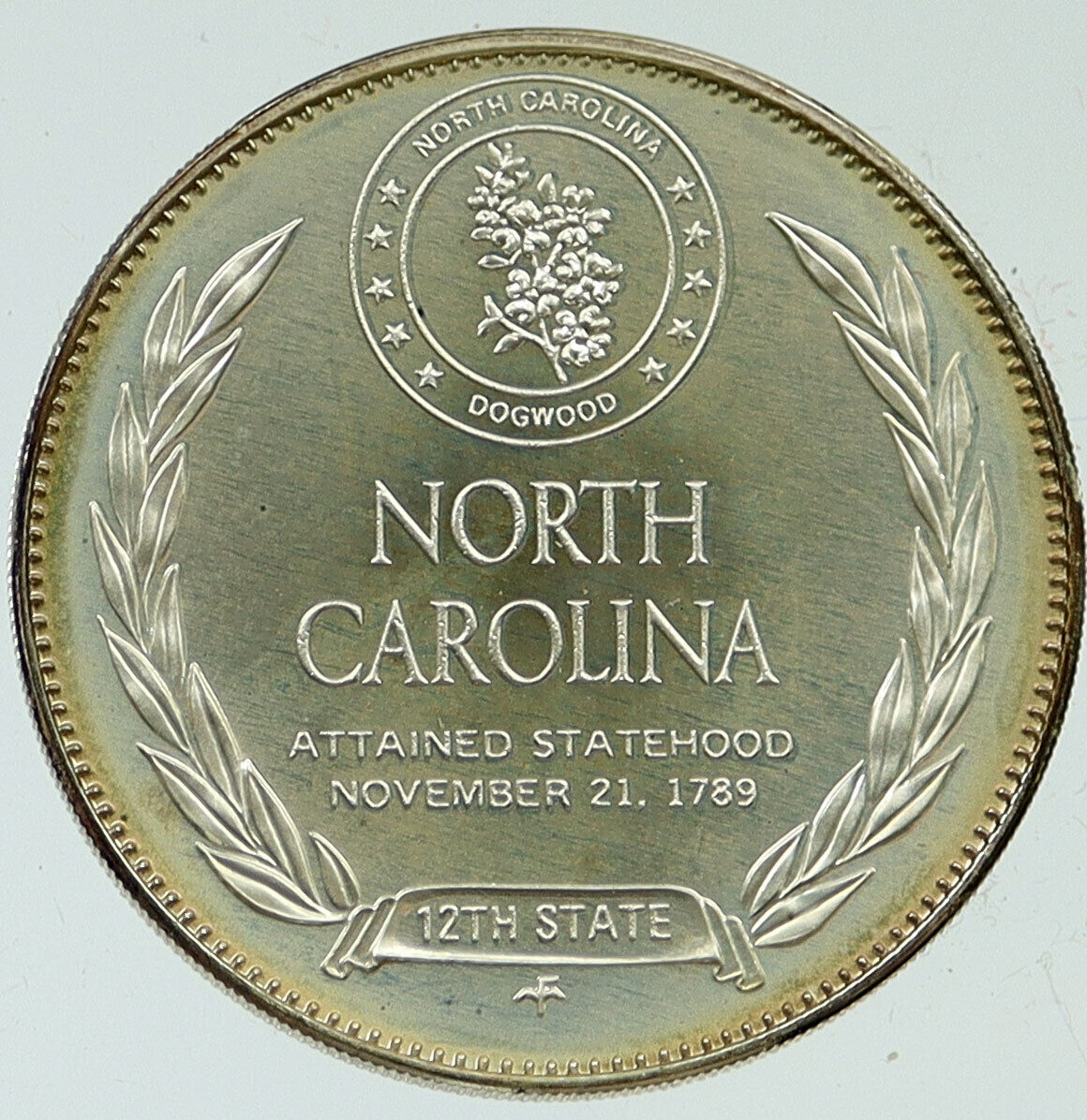 1969 US USA - STATES OF THE UNION North Carolina FM Proof Silver Medal i116888