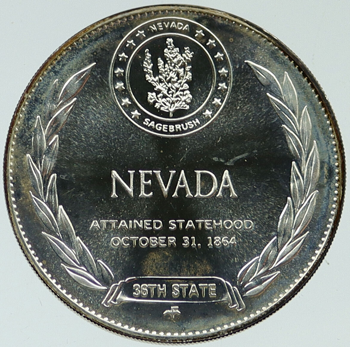 1969 US USA - STATES OF THE UNION Nevada FM Vintage Proof Silver Medal i116920