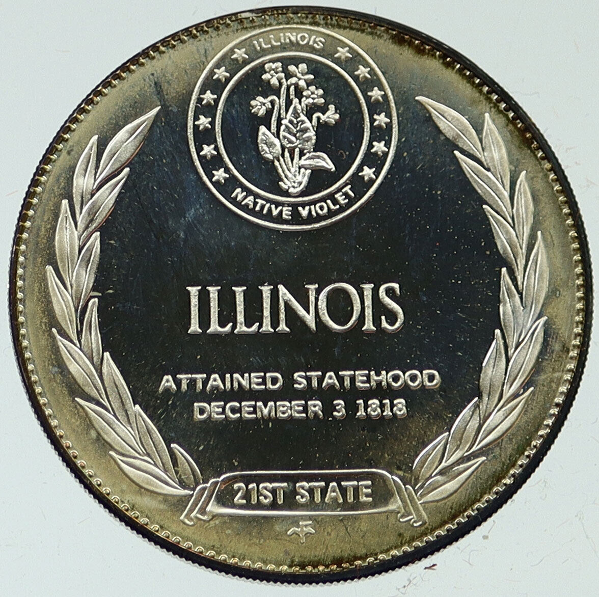 1969 US USA - STATES OF THE UNION Illinois FM Vintage Proof Silver Medal i116887