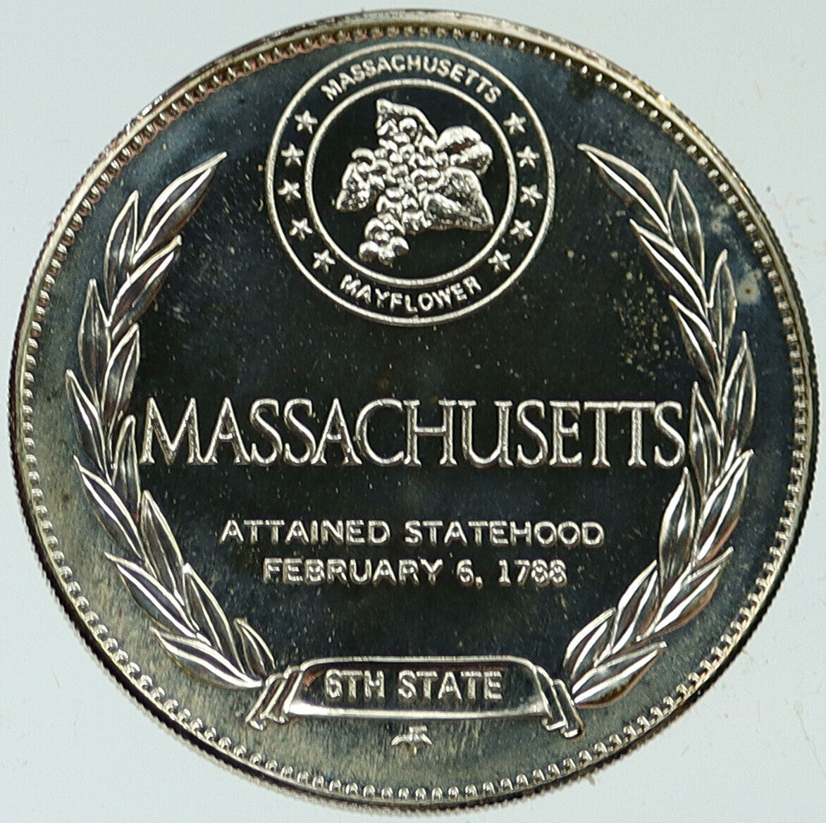 1969 US USA - STATES OF THE UNION Massachusetts FM Proof Silver Medal i116889