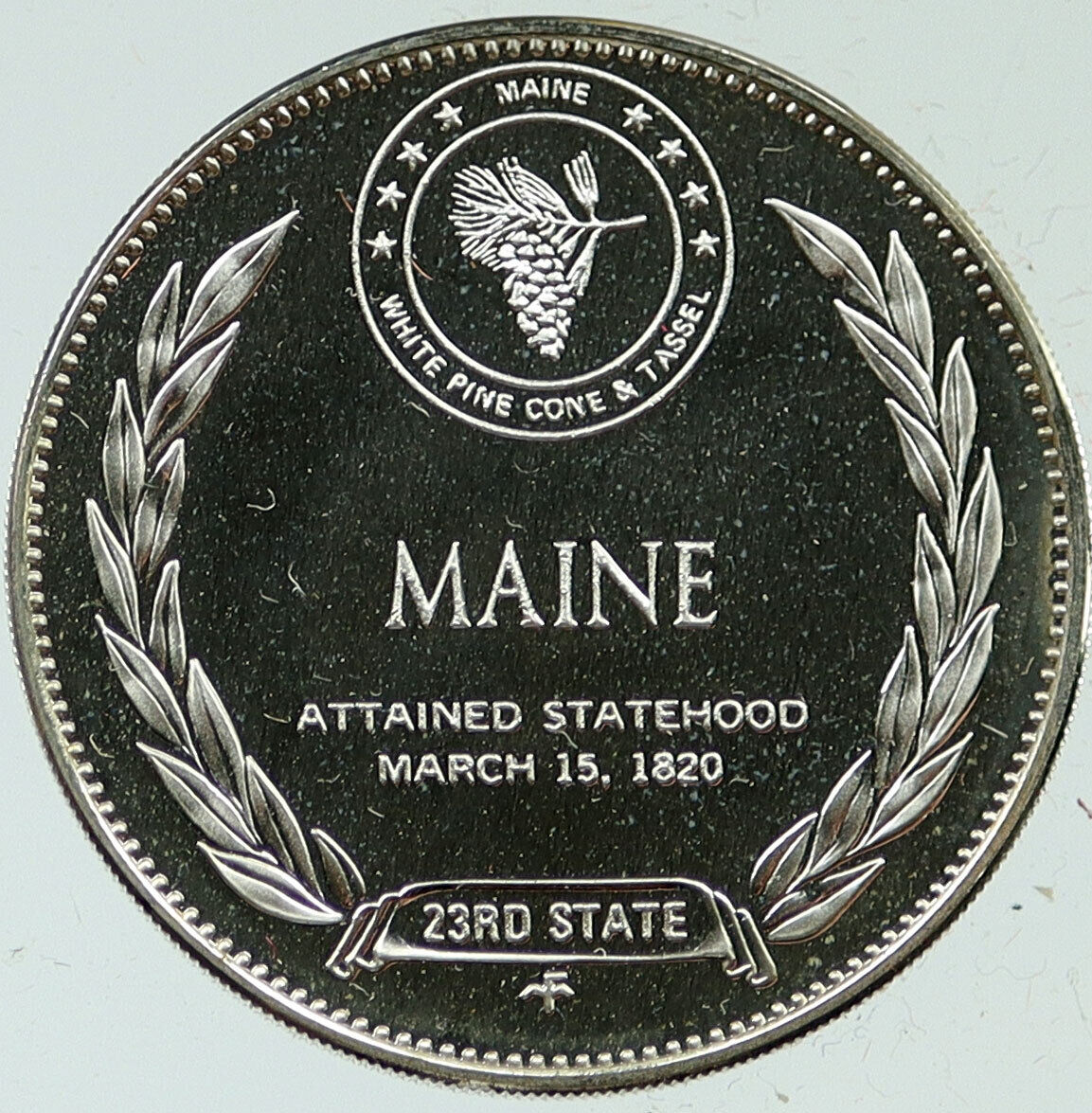 1969 US USA - STATES OF THE UNION Maine FM Vintage Proof Silver Medal i116885