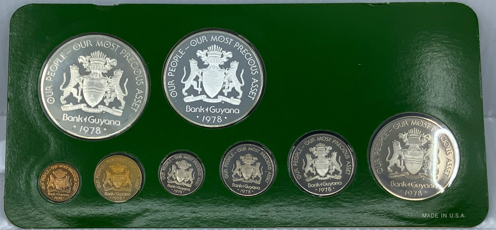 1978 GUYANA HERO Cuffy KOFI KOFFI Set of 8 $10 Proof Coins 2 are Silver i114461