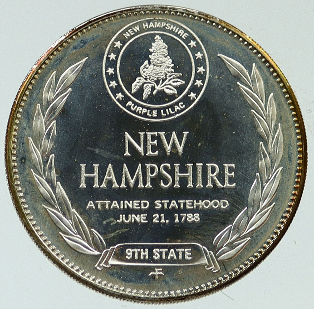 1969 US USA - STATES OF THE UNION New Hampshire FM Proof Silver Medal i116895