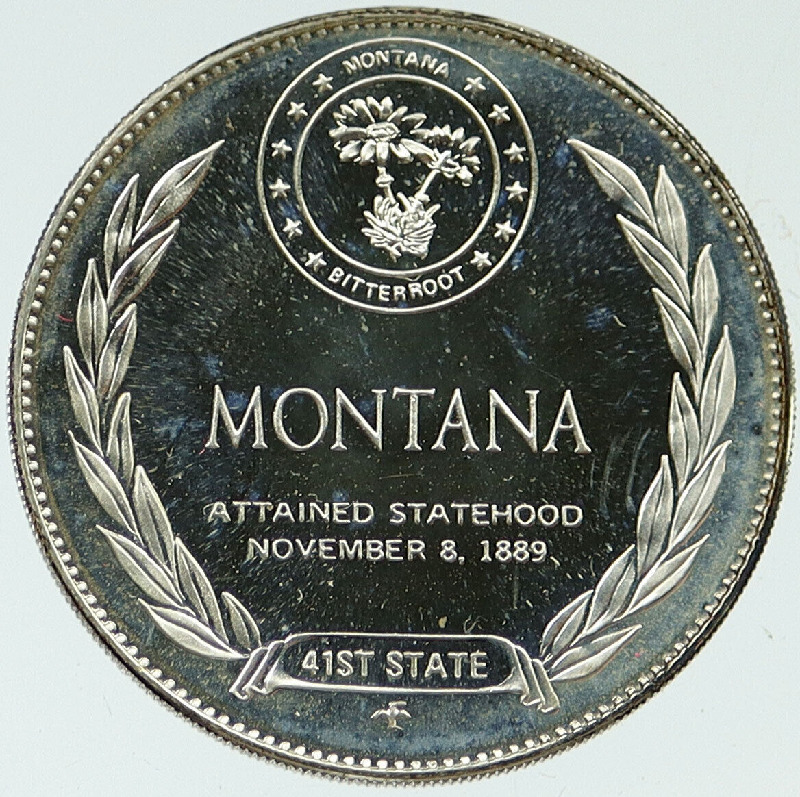 1969 US USA - STATES OF THE UNION Montana FM Vintage Proof Silver Medal i116897