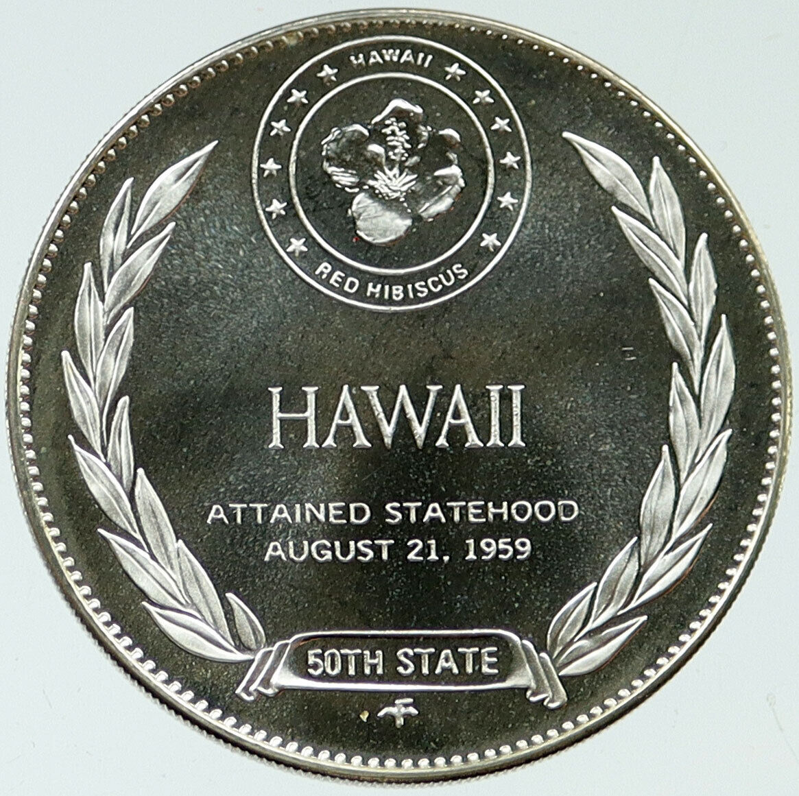 1969 US USA - STATES OF THE UNION Hawaii FM Vintage Proof Silver Medal i116900