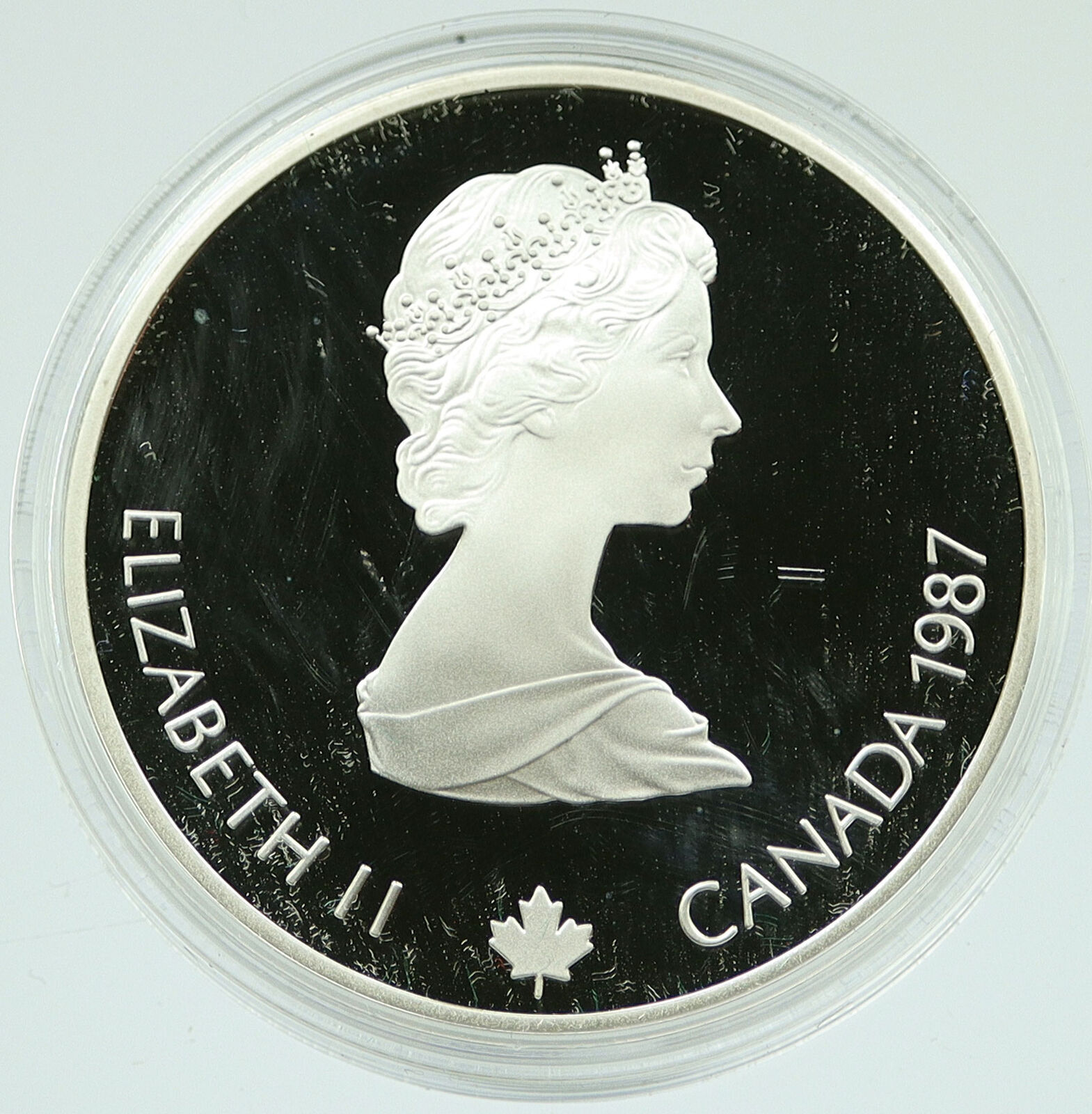 1987 CANADA 1988 CALGARY OLYMPICS Bobsled LUGE Old Proof Silver $20 Coin i117256