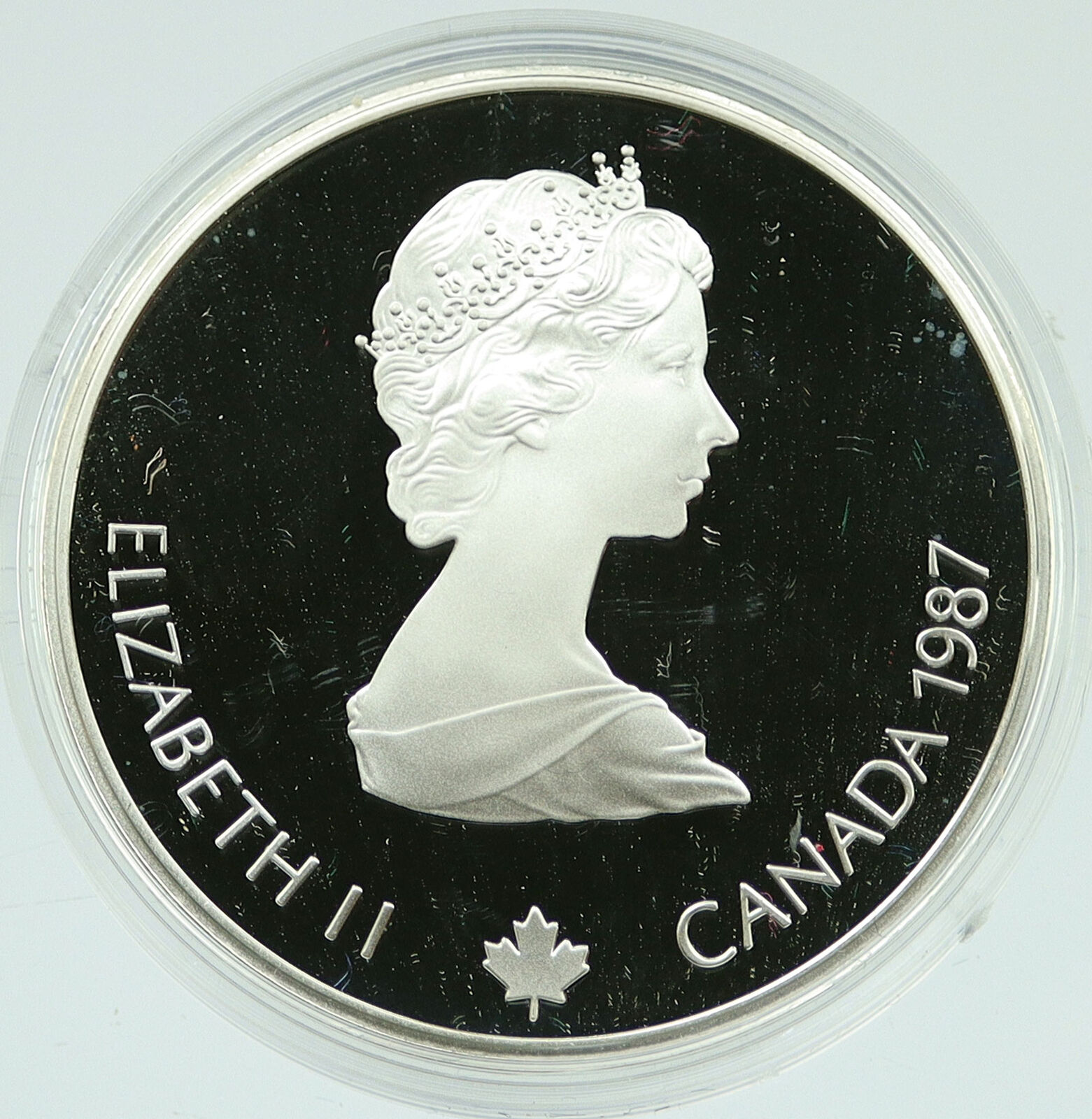 1987 CANADA 1988 CALGARY OLYMPICS Ice Skating OLD Proof Silver $20 Coin i117259