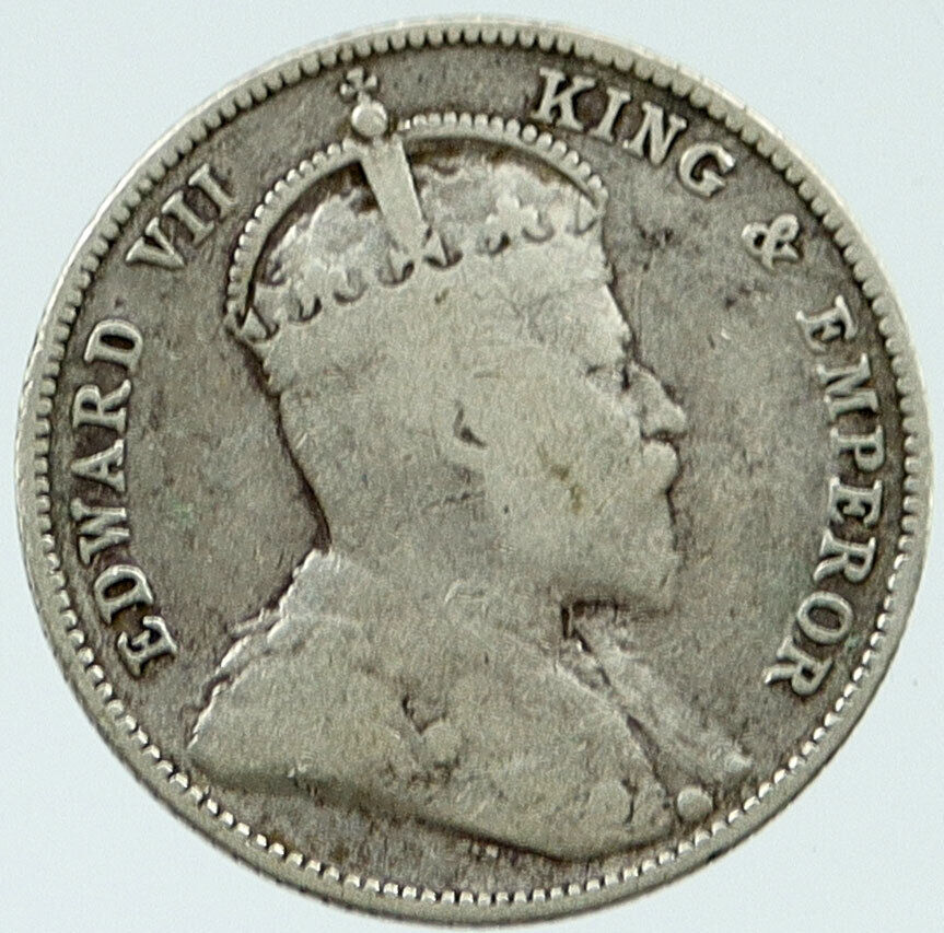 1906 BRITISH HONDURAS COLONY King Edward VII ANTIQUE Silver 25 Cent Coin i117215