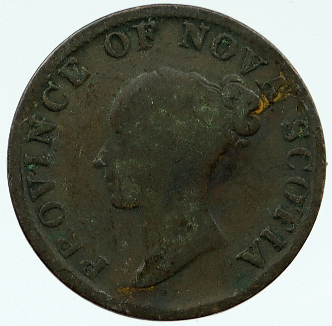 1840 CANADA Provinces NOVA SCOTIA Antique VICTORIA Half Penny Token Coin i117210