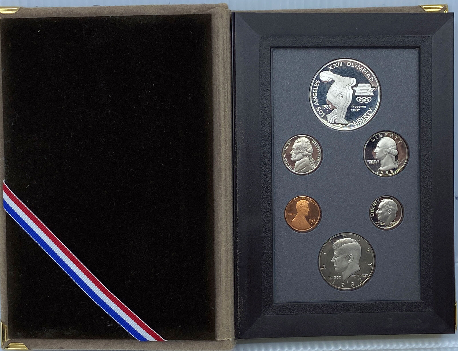 1983 S USA LA Olympics Proof Dollar JFK Half Set of 6 (1 Silver) Coins i115299