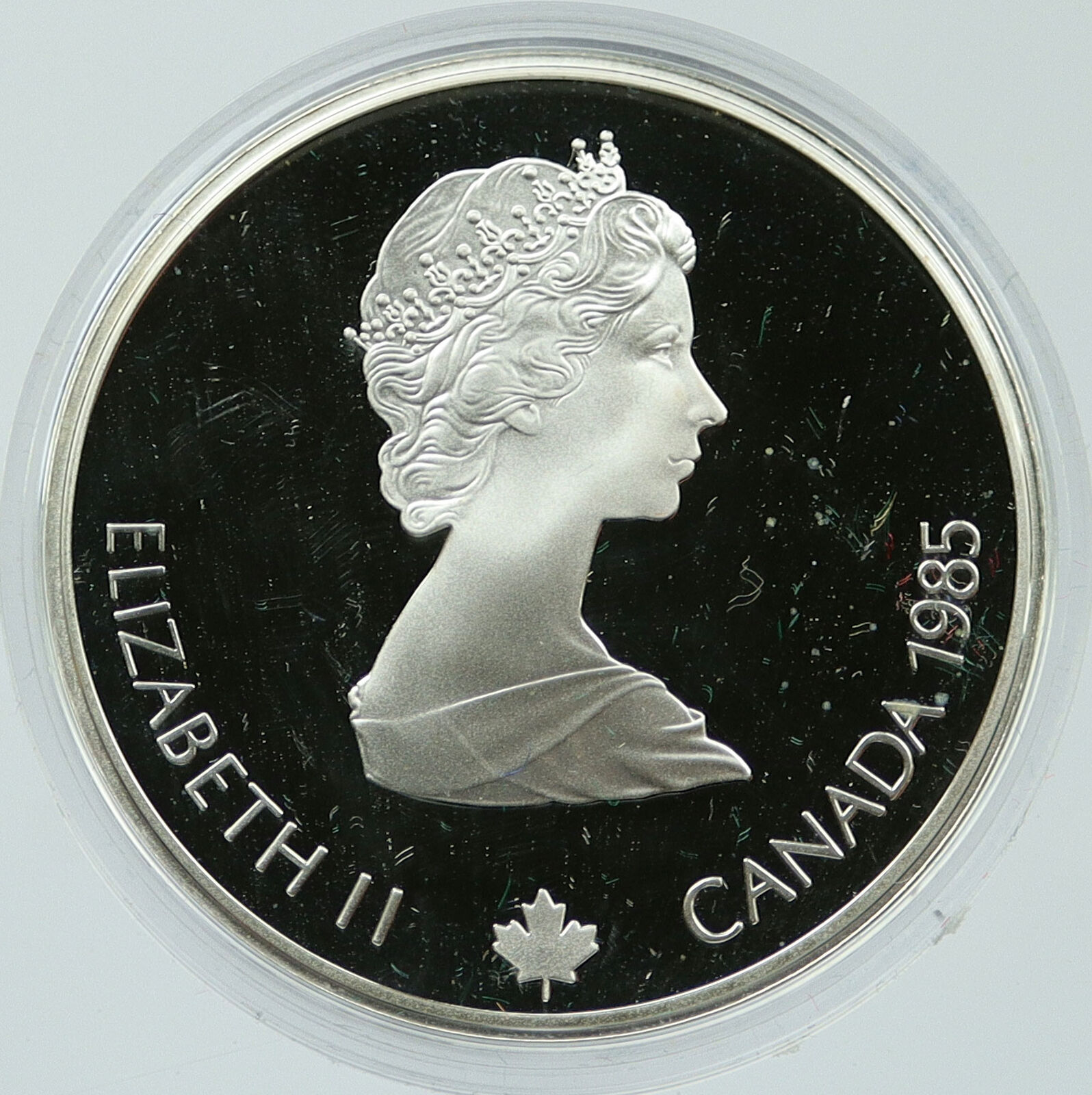 1985 CANADA 1988 CALGARY OLYMPICS Speed Skating Proof Silver $20 Coin i117463