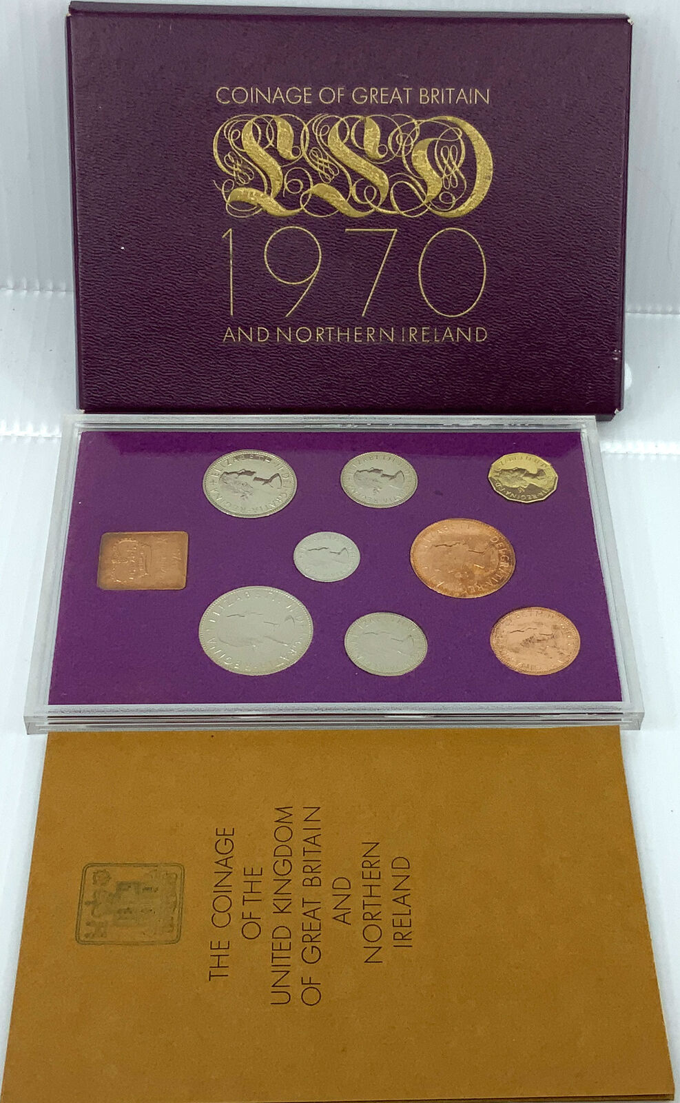 1970 UK Great Britain QUEEN ELIZABETH II Proof Collection Set of 9 Coins i115142