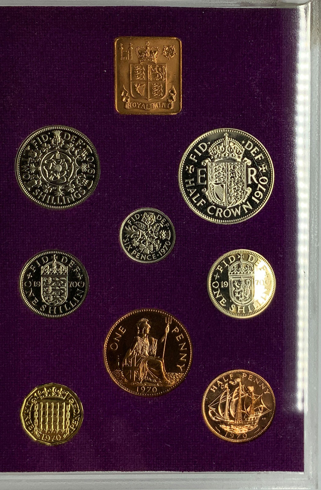 1970 UK Great Britain QUEEN ELIZABETH II Proof Collection Set of 9 Coins i115142