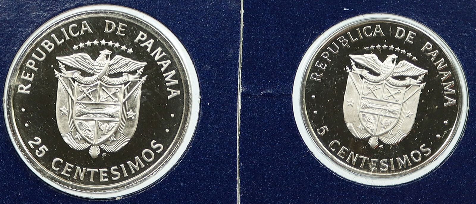 1975 PANAMA Vintage 25 & 5 Centimos Proof Lot of 2 Coins Sealed GIFT i116459