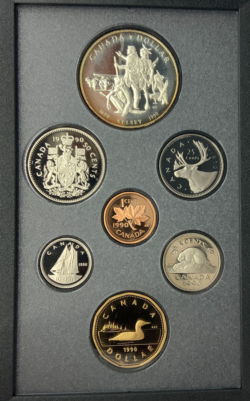 1990 CANADA HENRY KELSEY NATIVES Old Proof Set of 7 Coins 1 is Silver $1 i114738