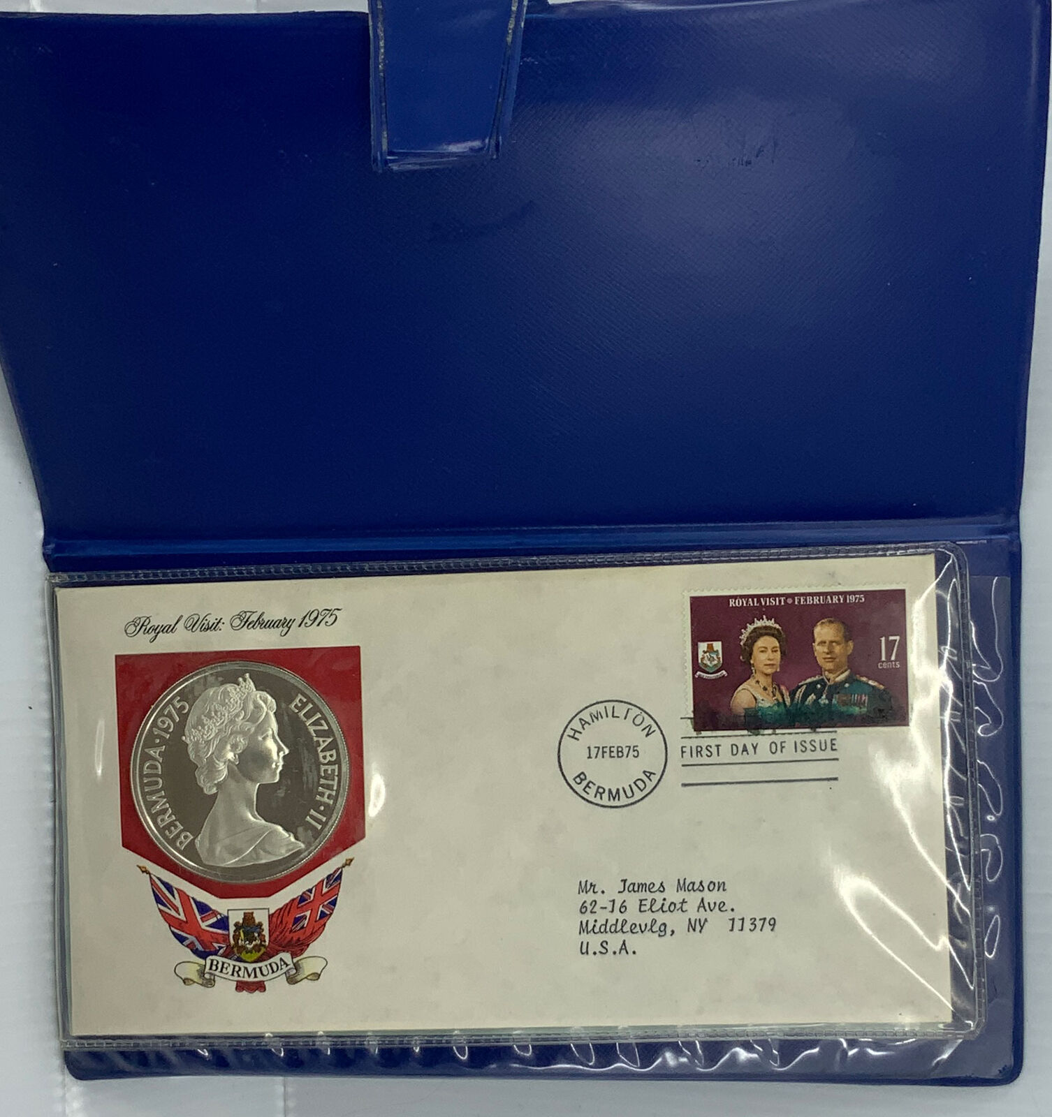 1975 BERMUDA Colony Elizabeth II ROYAL VISIT 1st Proof Silver $25 Coin i115140