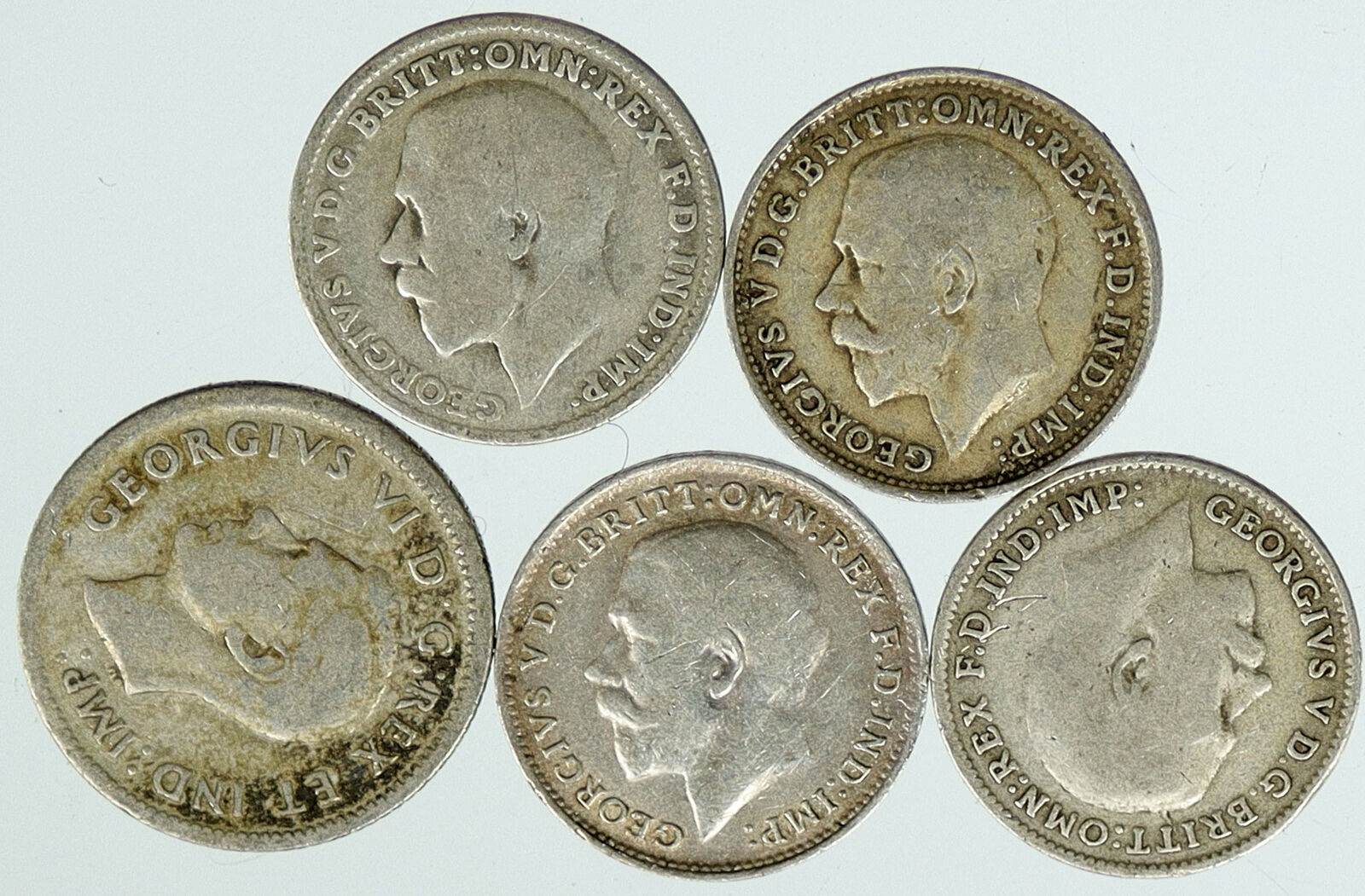 Lot of 5 Silver WORLD COINS Authentic Collection Vintage Group DEAL GIFT i115727