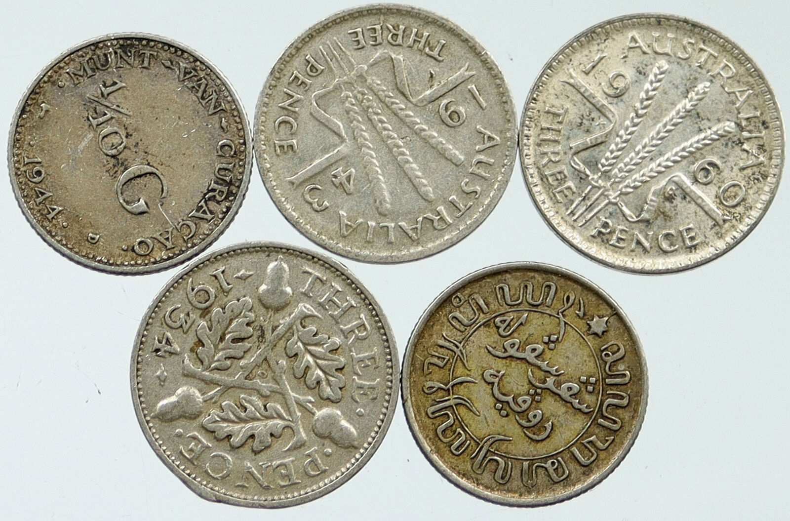 Lot of 5 Silver WORLD COINS Authentic Collection Vintage Group DEAL GIFT i115733