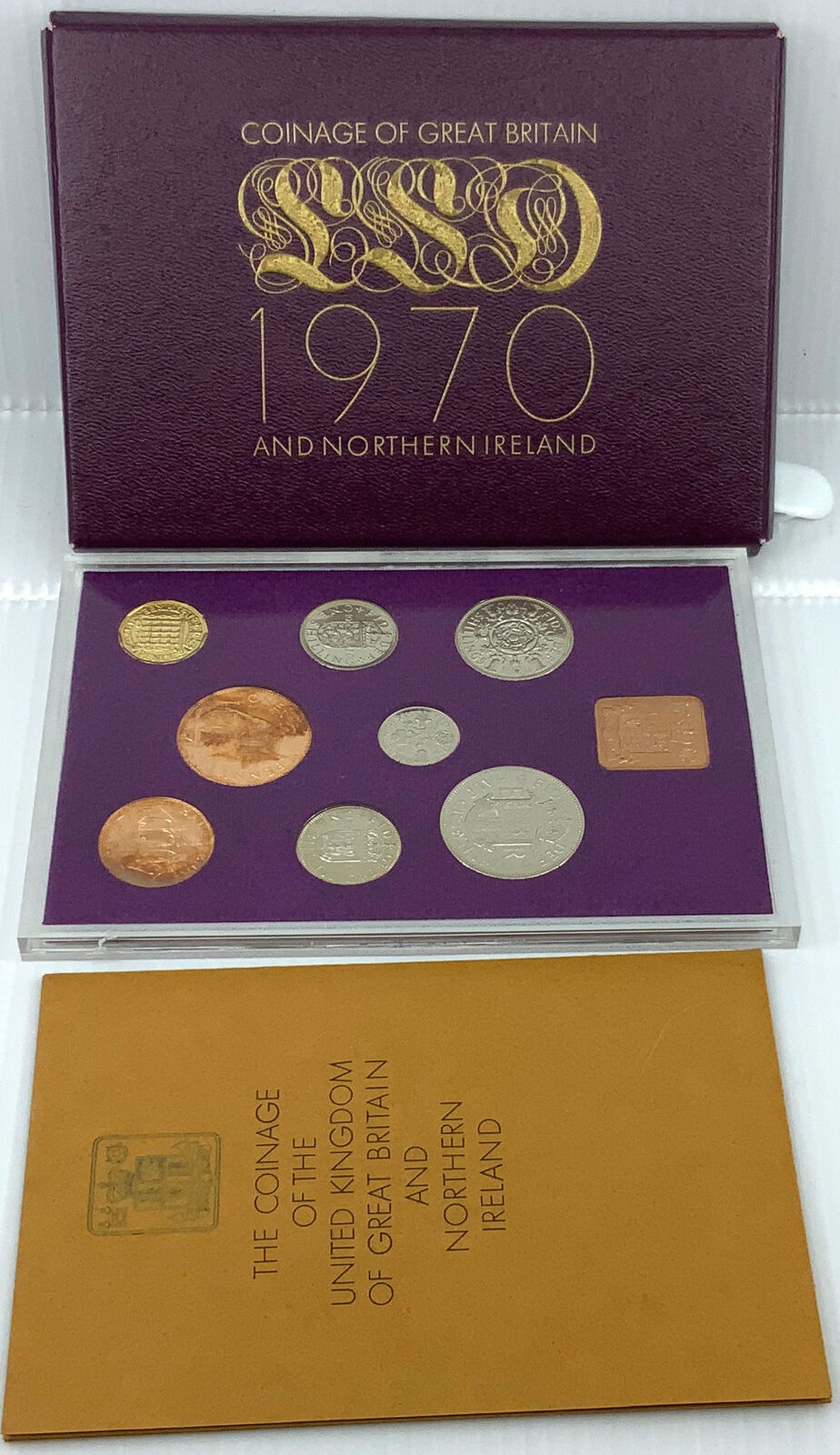 1970 UK Great Britain QUEEN ELIZABETH II Proof Collection Set of 9 Coins i115141